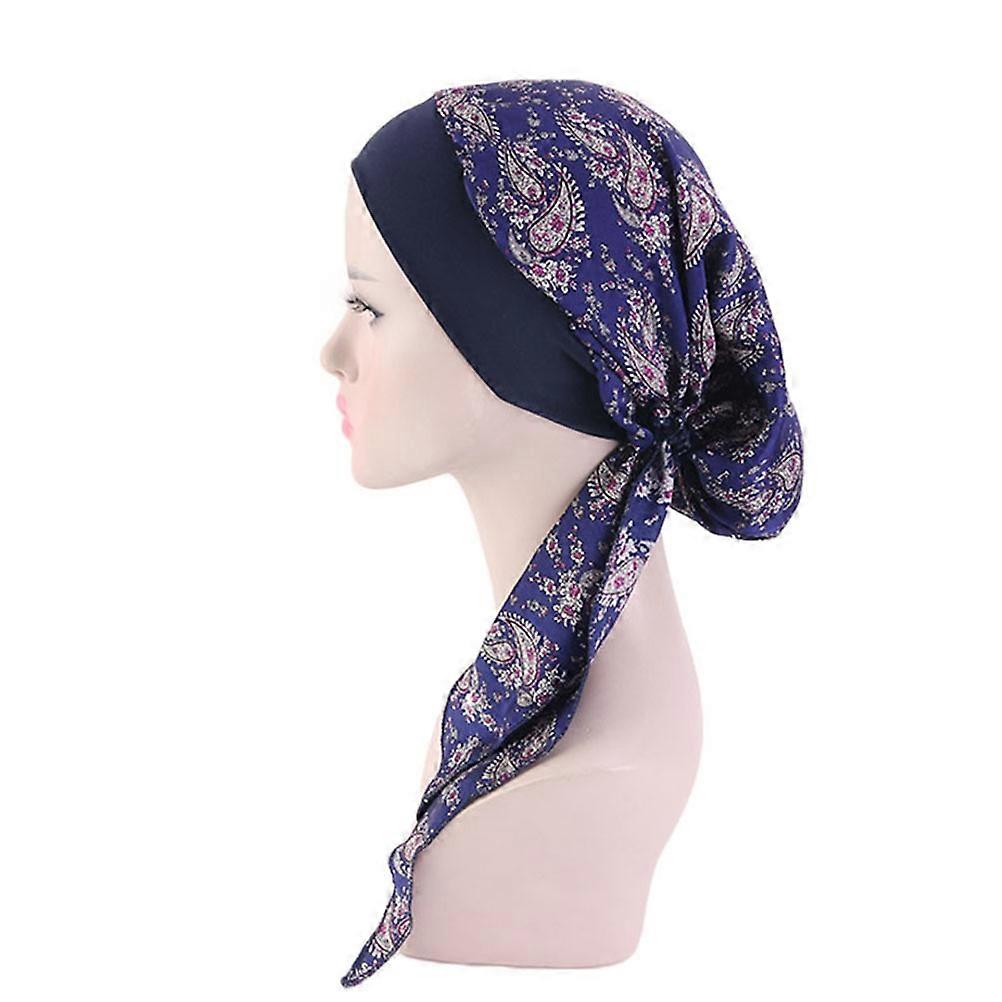 Elastic Headwrap Turban Hat For Adults Daily Use Blue Creative Headwrap 1Pack