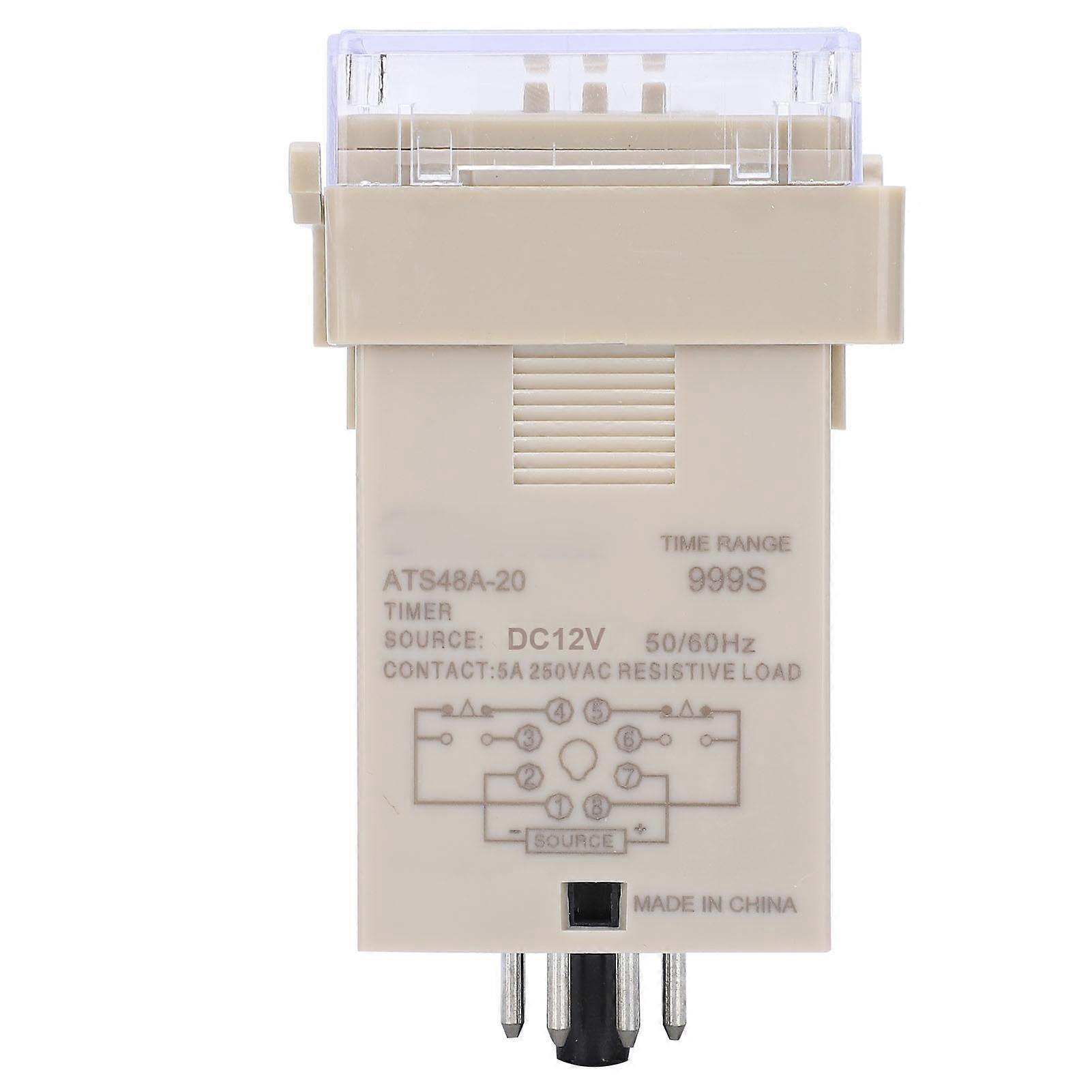 ATS48A-20-3D LED Time Relay DC12V Adjustable 0.01s-99h Delay