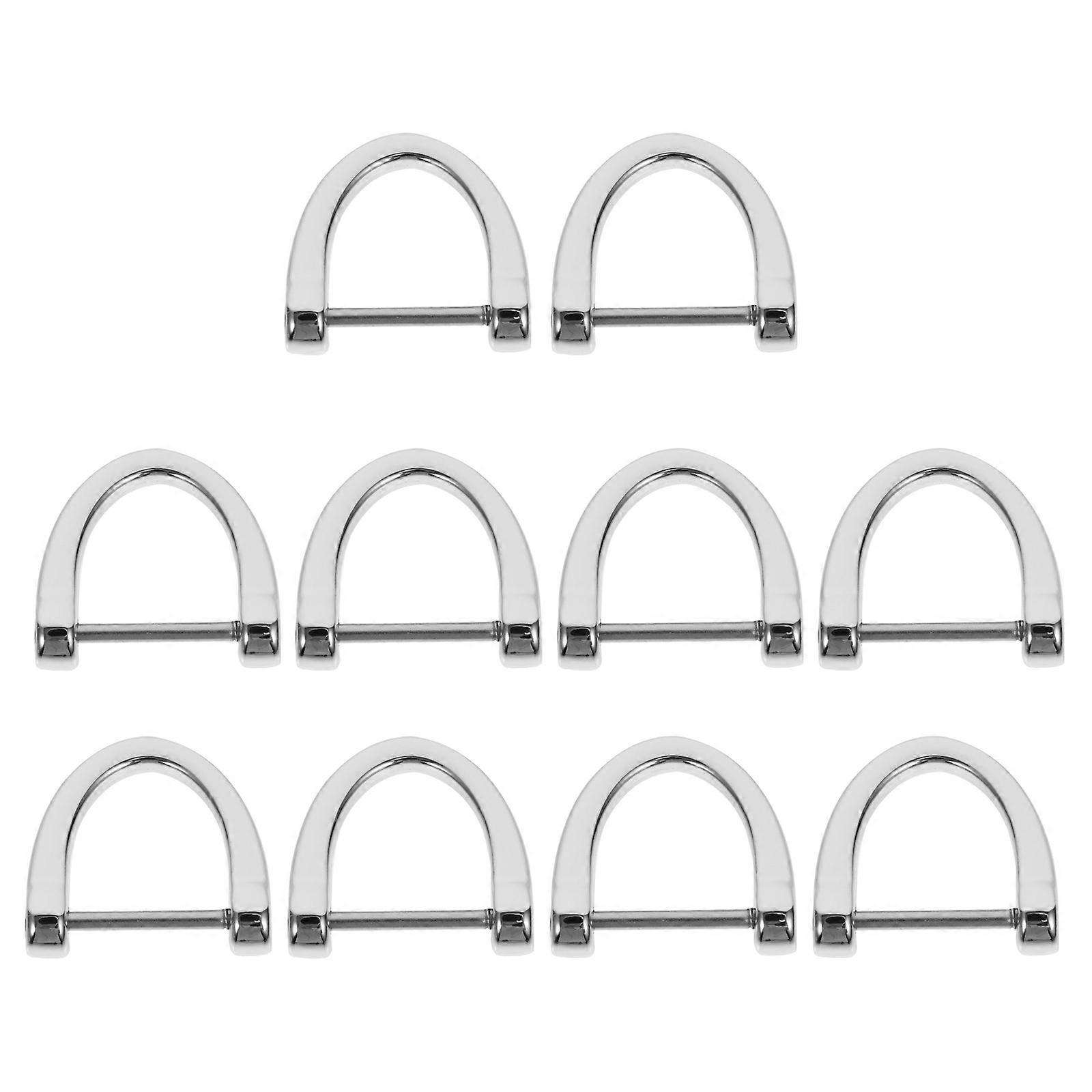 10Pcs Durable D-Shaped Rings For DIY Projects And Crafting In Silver Suitable For Bag Maintenance