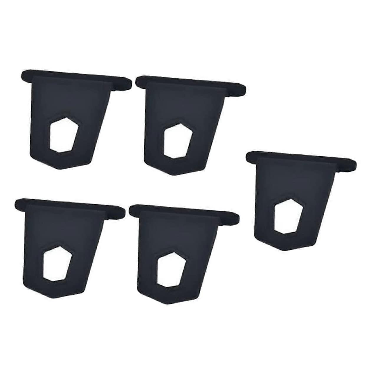 Pack of 5 Caravan Awning Hooks, Rubber Black Tarpaulin Hooks for Camping, Camper Motorhome Hanging Accessories