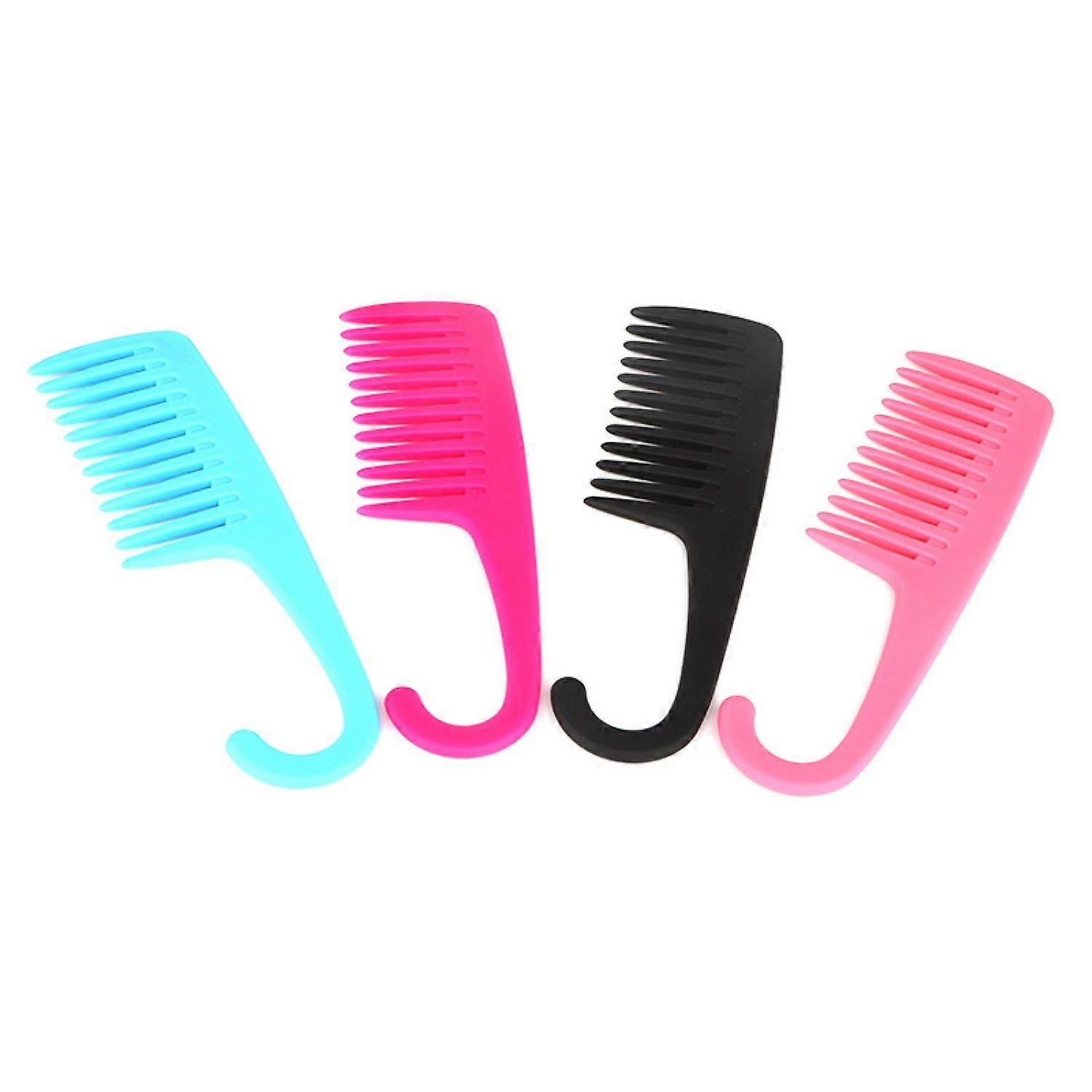 Wide Tooth Comb Shower Comb With Hook, Comb Combs 4 Pieces  -HK729