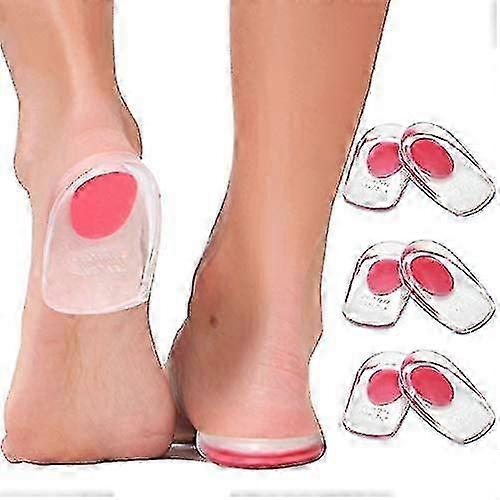 3 Pairs Gel Heel Cups Plantar Fasciitis Inserts, Silicone Gel Heel Pads For Heel Pain, Bone Spur & Achilles Pain