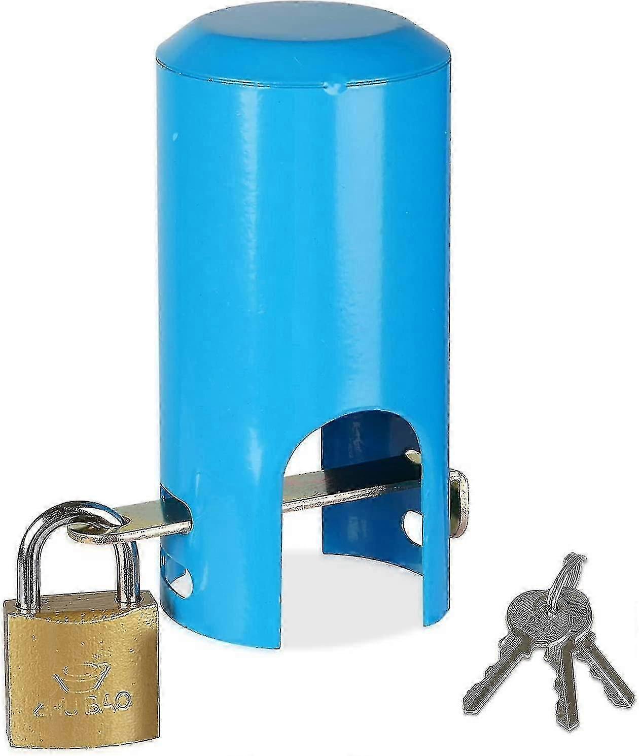 Système de verrouillage de robinet extérieur Enfant Safty Antivol Serrure de robinet d’eau multifonctionnel Fer à eau Serrure de protection pour jardin de parc (bleu)