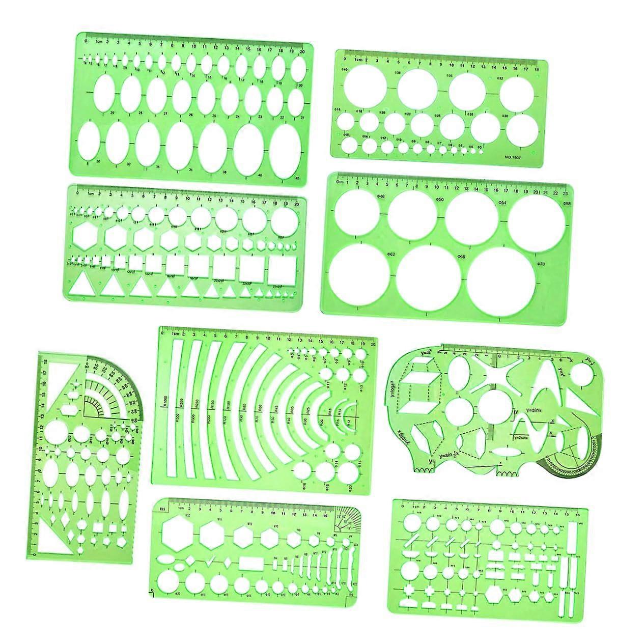 Architectural drawing template ruler set 9piece Geometric templates Metric ruler for school