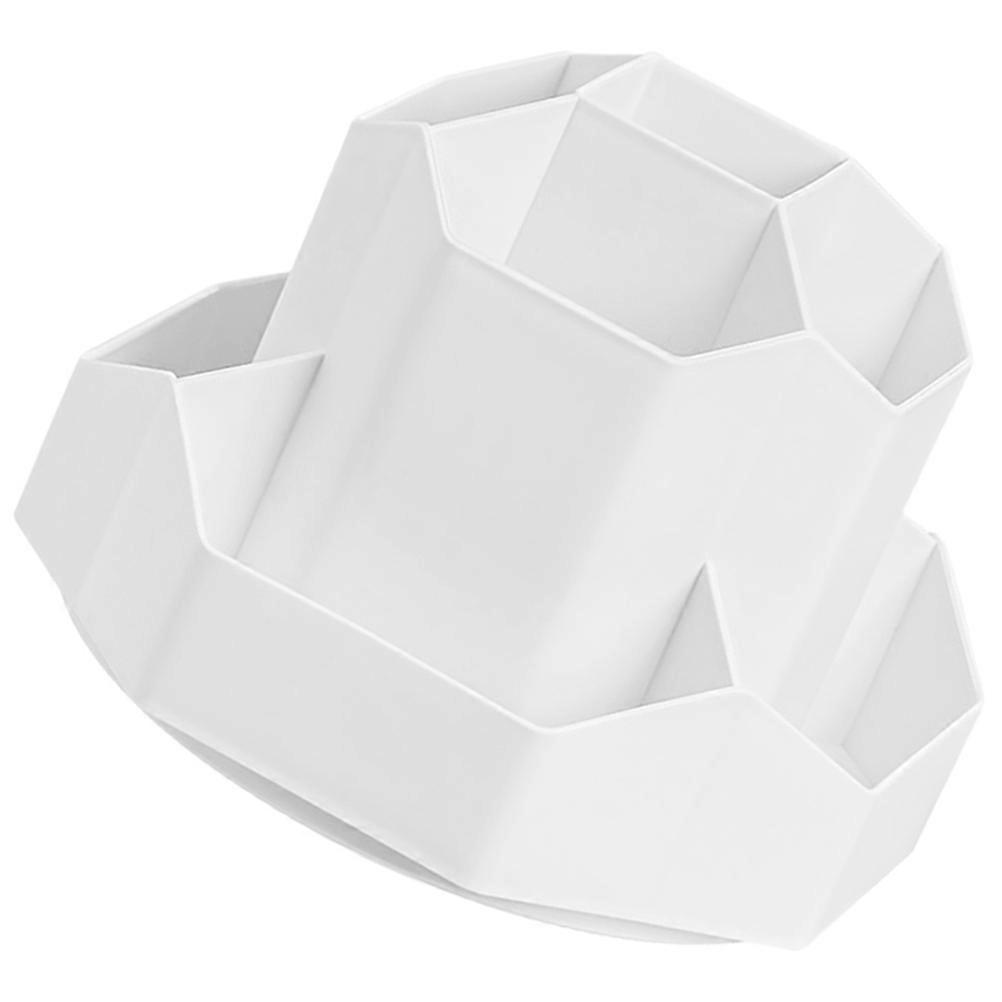 Cylindrical Rotatable Pen Storage Organizer For Students In Home Desk With Smooth Surface And Compartment Design 1Pcs