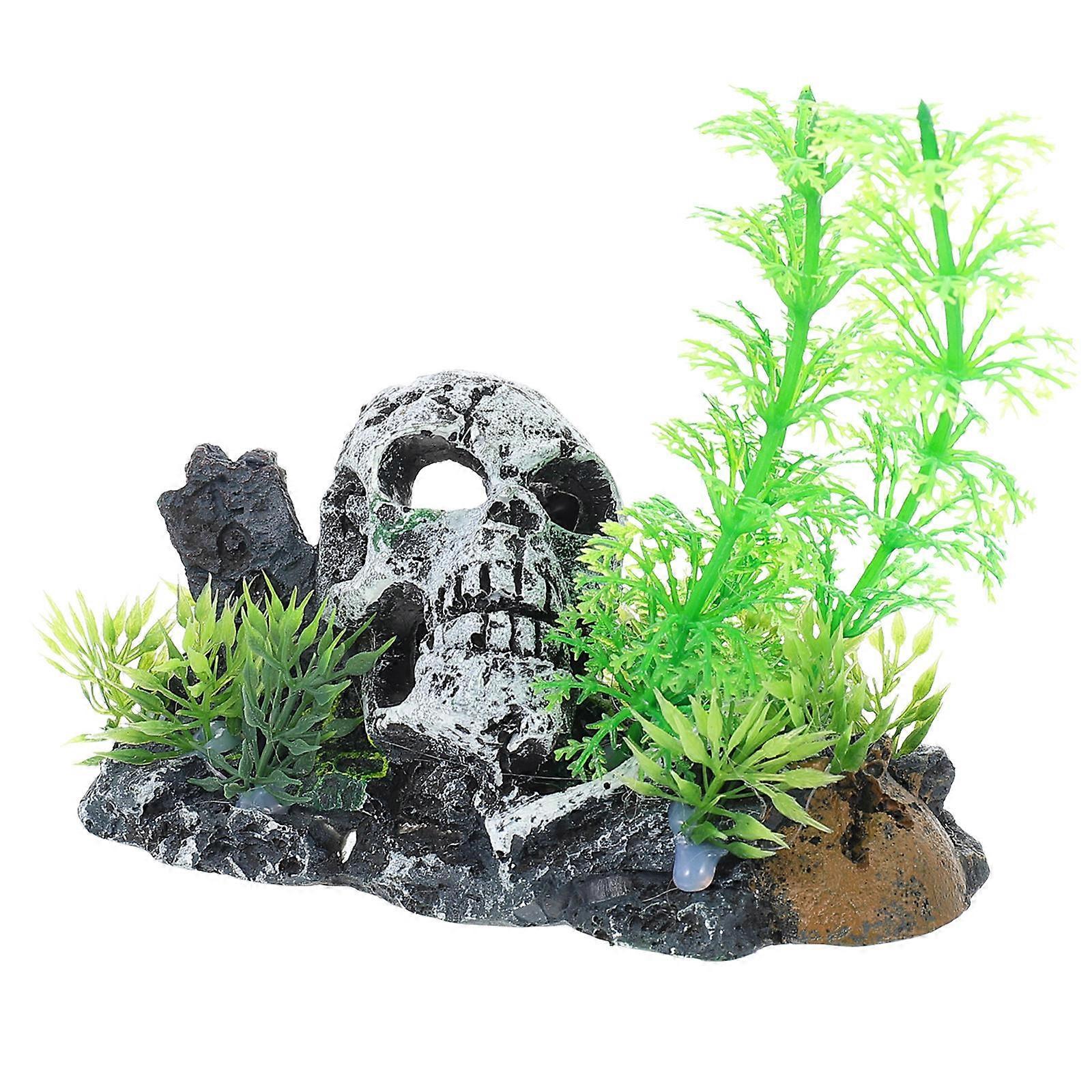 Fish Tank Landscaping Reptile Container Ornament Terrarium Resin Plant 1Set For Reptile Housing