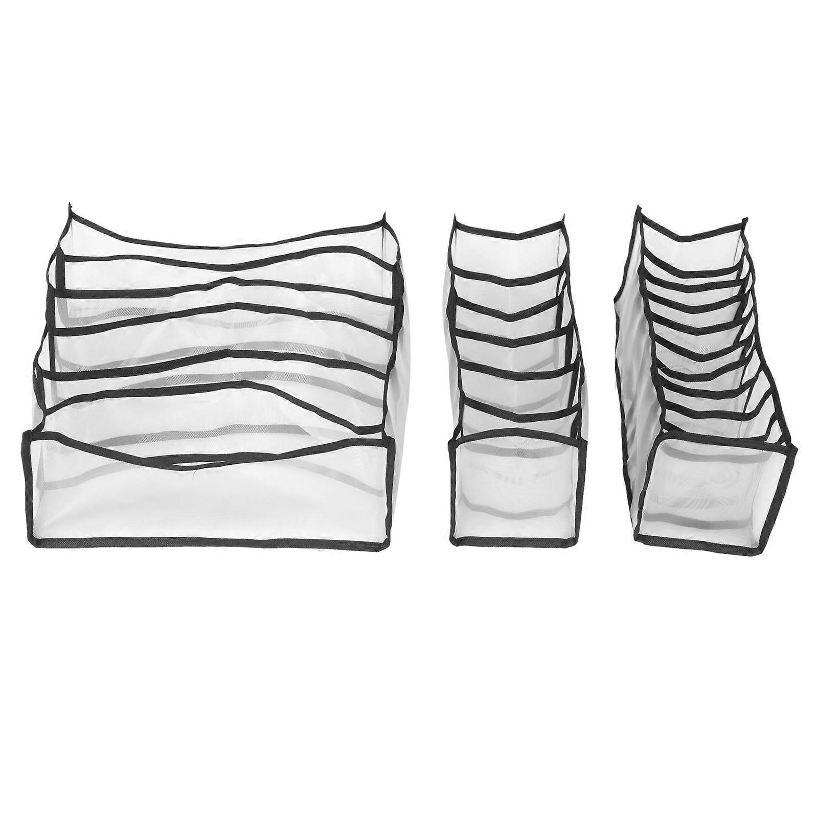 Nylon Underwear Storage Box for Drawer Organization in Assorted Colors 3 Pieces