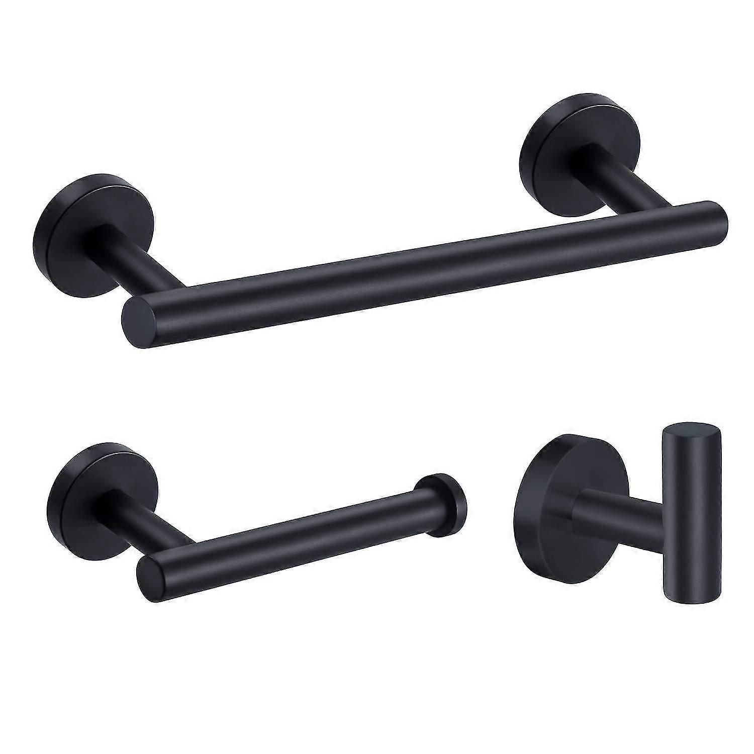 لا يوجد حامل ورق تواليت للحفر حامل ورق التواليت مع 2 خطافات لاصقة أسود من الفولاذ المقاوم للصدأ حامل لفة المرحاض حامل ورق التواليت ذاتي اللصق