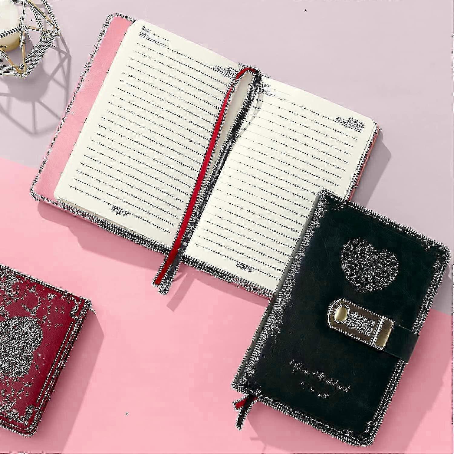 Diary with Lock for Girls and Women: Leather Password Journal with Combination Lock - B6 Size Notebook for Secrets