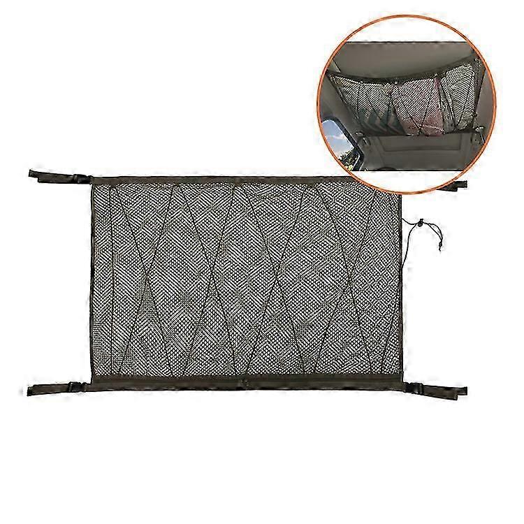 Luggage Net Car For Storage, Car Roof Luggage Net Blanket, Luggage Net Car Blanket Roof Universal Net Bag For Cars Four Roof Armrests (khaki)