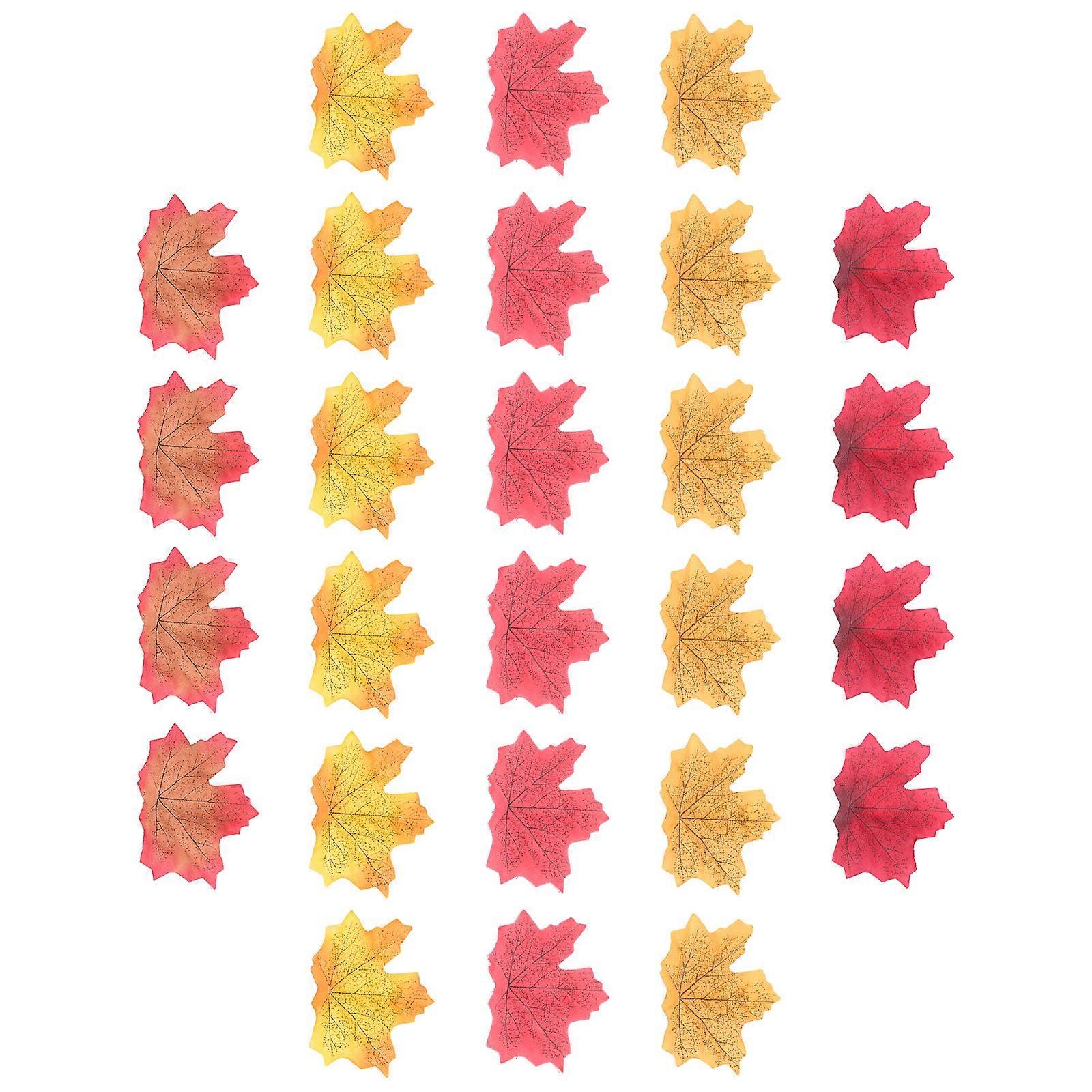 Artificial Maple Leaves for Decor Assorted Color Plastic 250Pcs