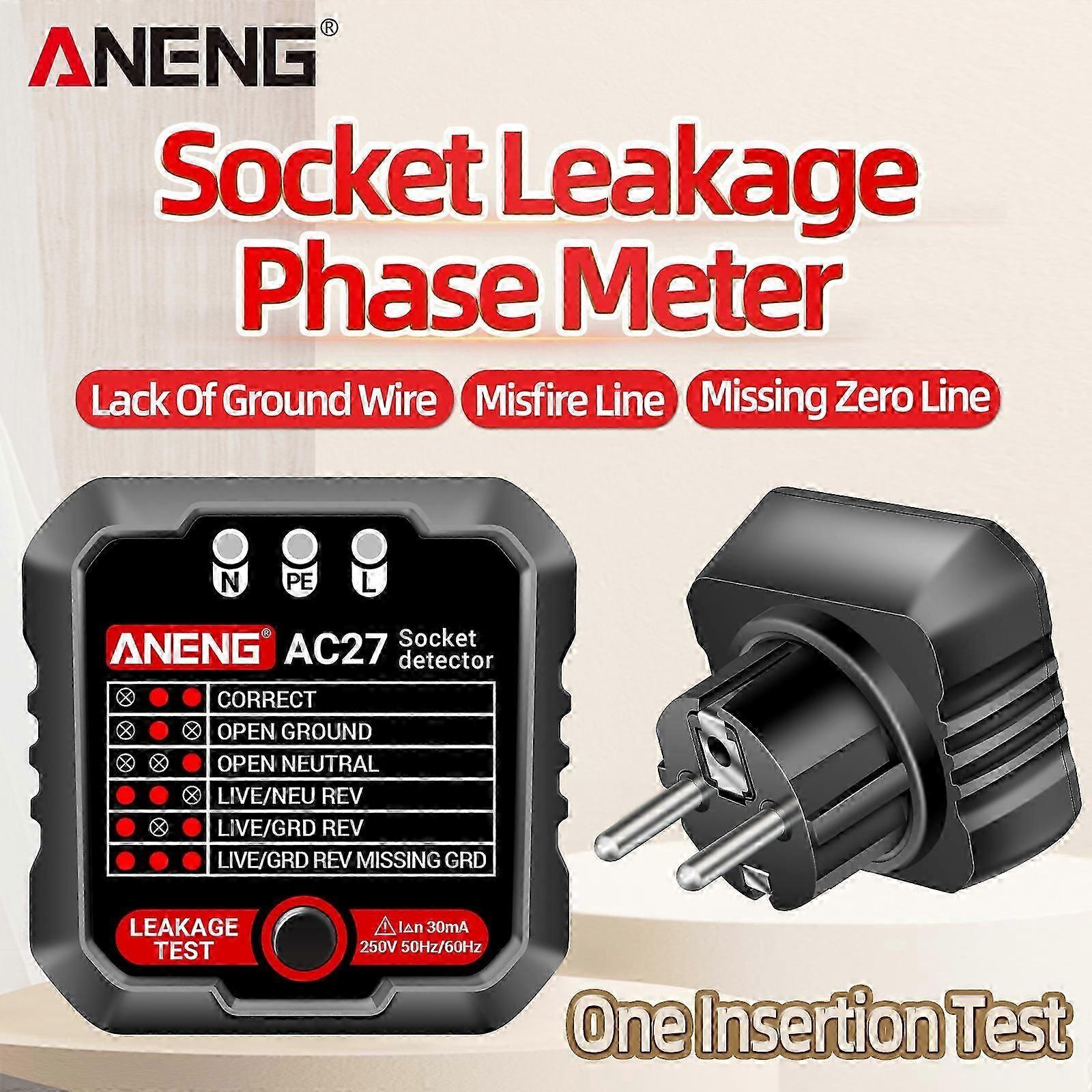 ANENG Outlet Tester 250V Fast Detection Socket Tester Receptacle Detector Leakage Plug Polarity Ground Line Automatic Electric Circuit Polarity Volta