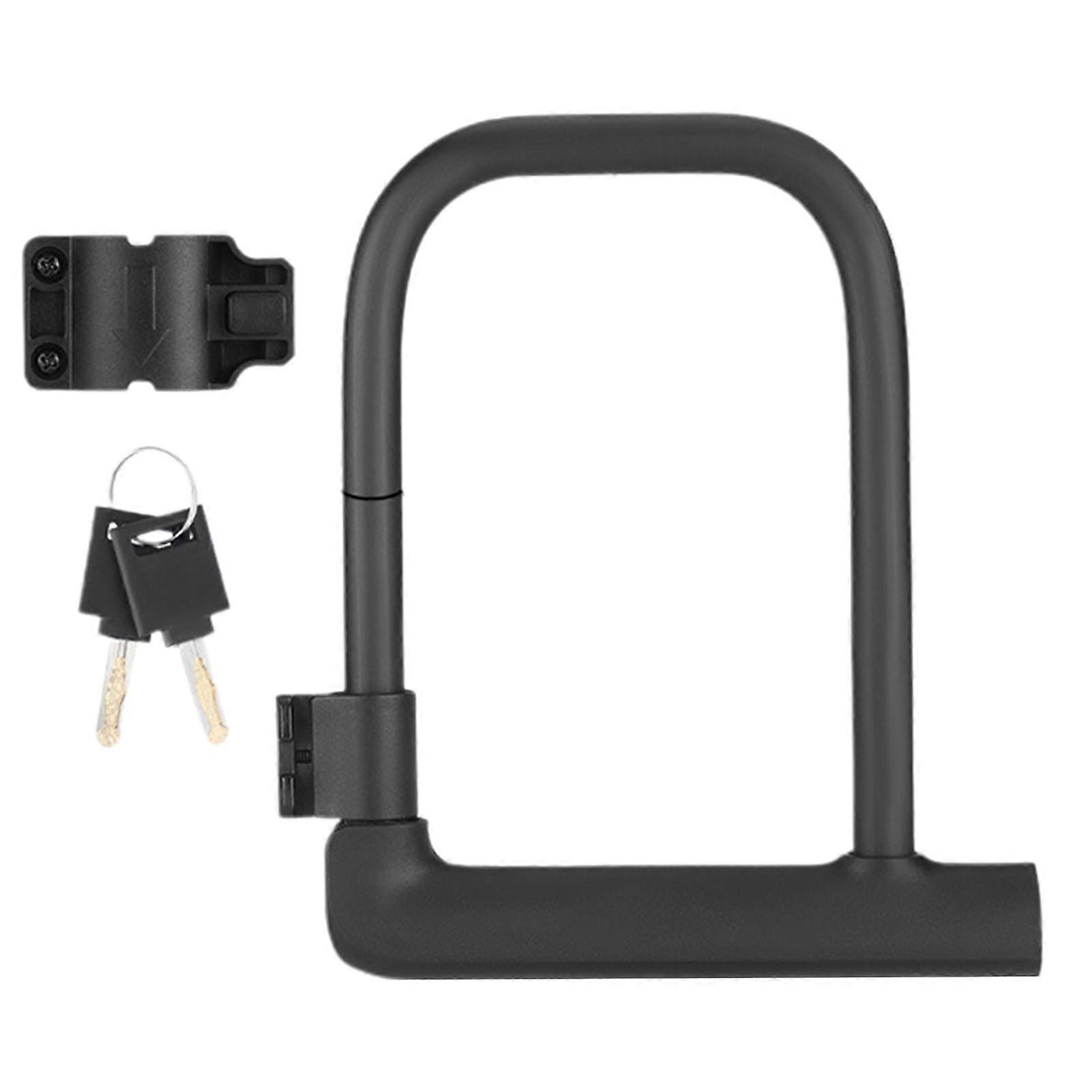 U-Lock for Scooters, Heavy-Duty U-Lock, Mounting Bracket and Key, Large Shackle Lock for Motorcycles and Bikes