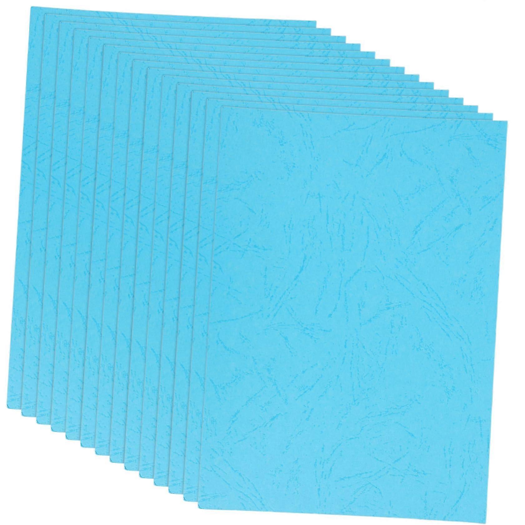 100 Sheets Contract Cover Document Sleeves for Business Documents, Blue Leather Paper, Binding Presentation Covers, Folder Protectors