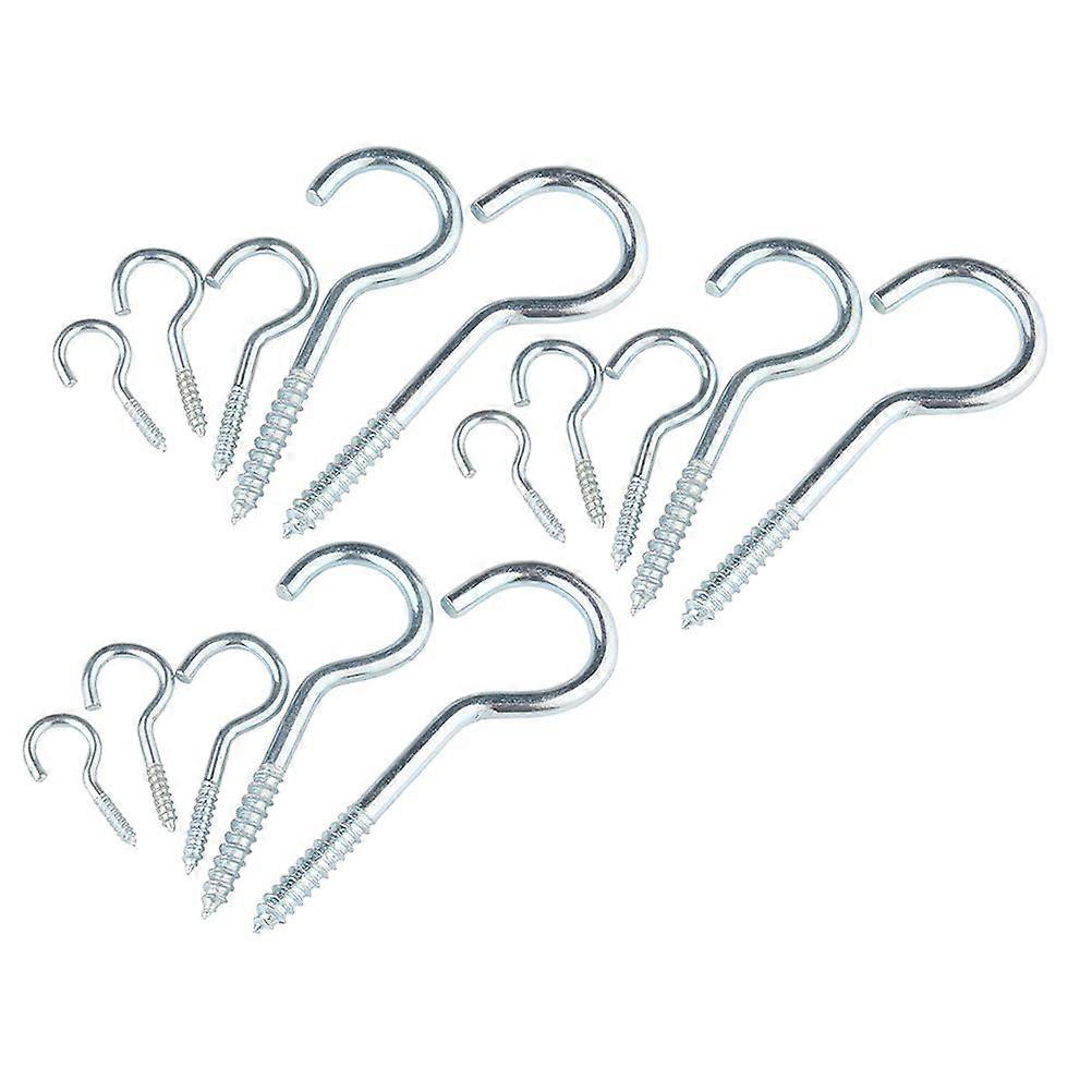 15pcs Heavy Duty Eyebolt Hooks Screw Hooks Question Mark Hook Hanging Hanger