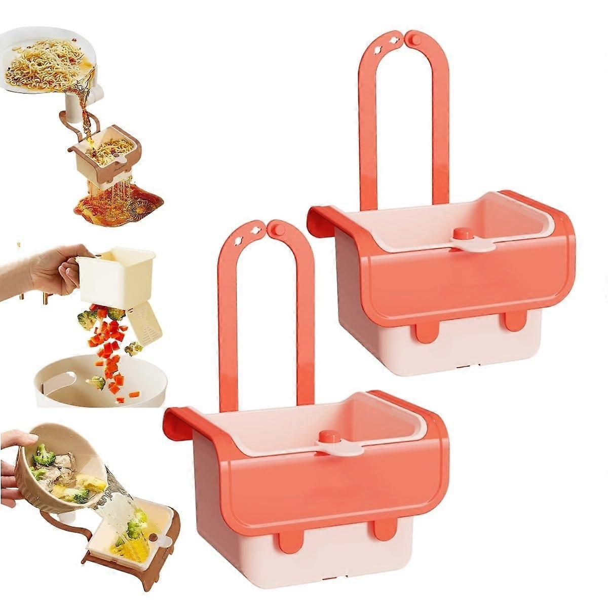 Hanging drain basket for kitchen faucets, with bottom release, filter basket for separating food waste (A)