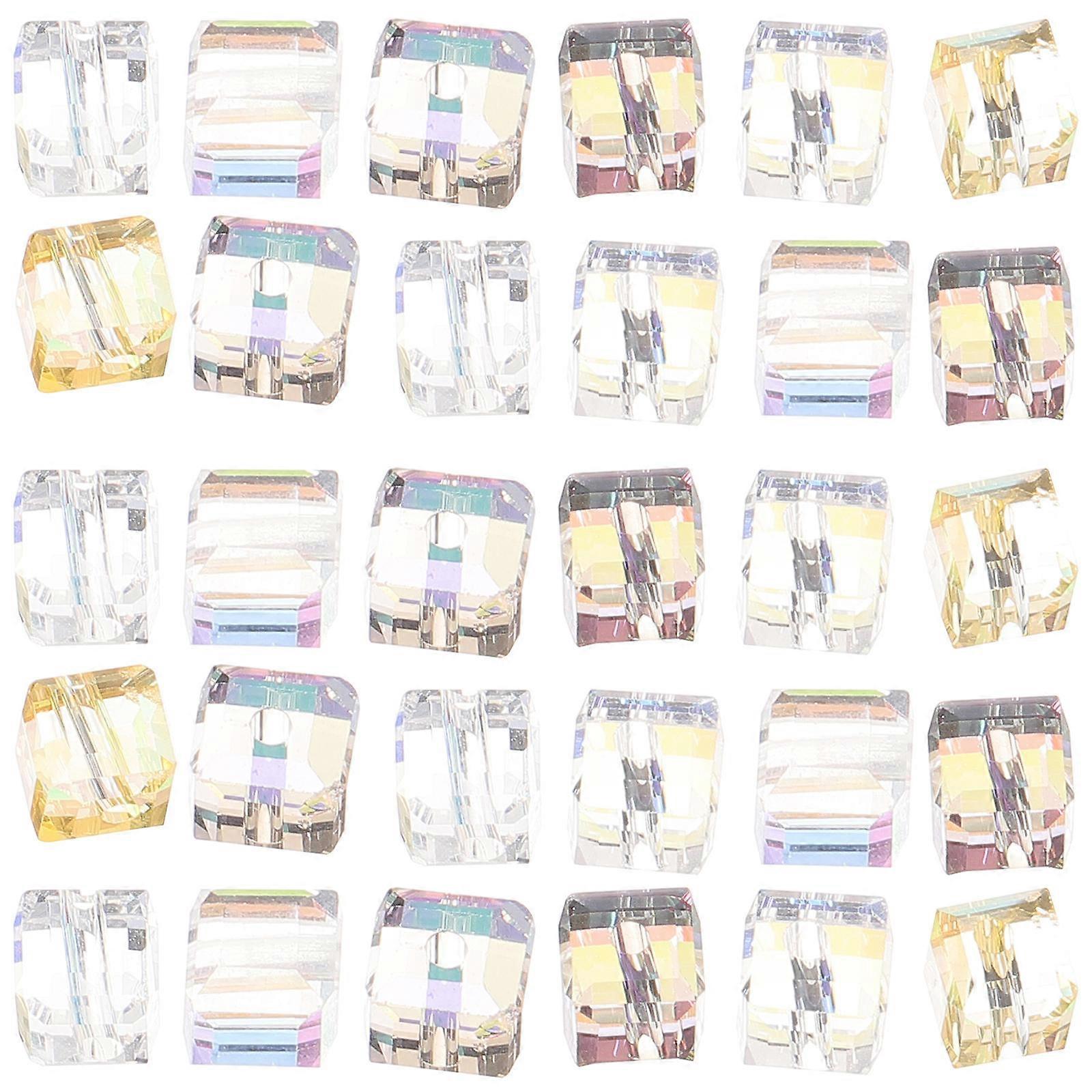 Jewelry Making Glass Beads 200 Pcs Cube Beads Assorted Color Suitable For Anniversary Day Craft Projects