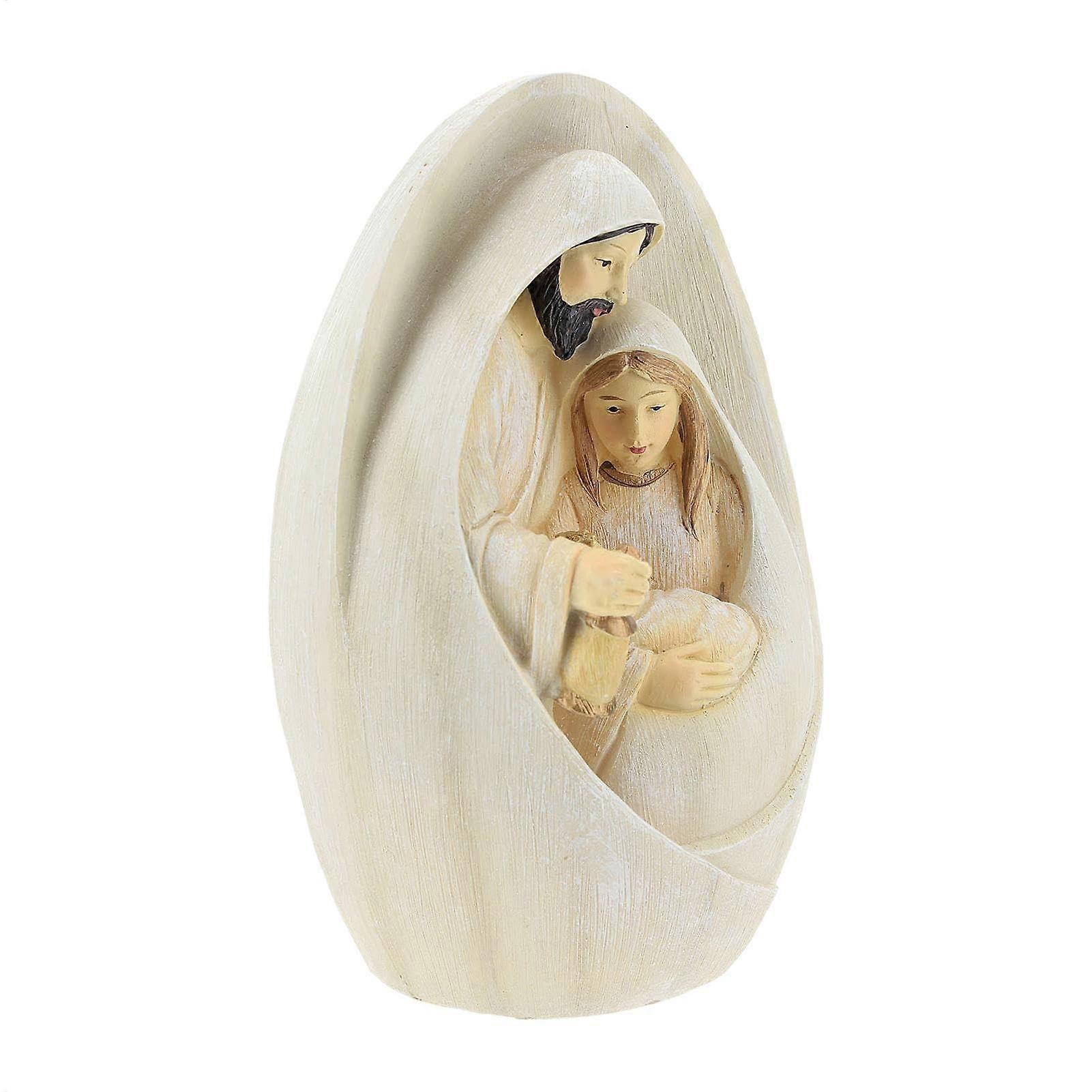 Christmas Nativity Scene - Resin Holy Family Figurines Set for Table Decoration, 8-Inch Size, Durable Design