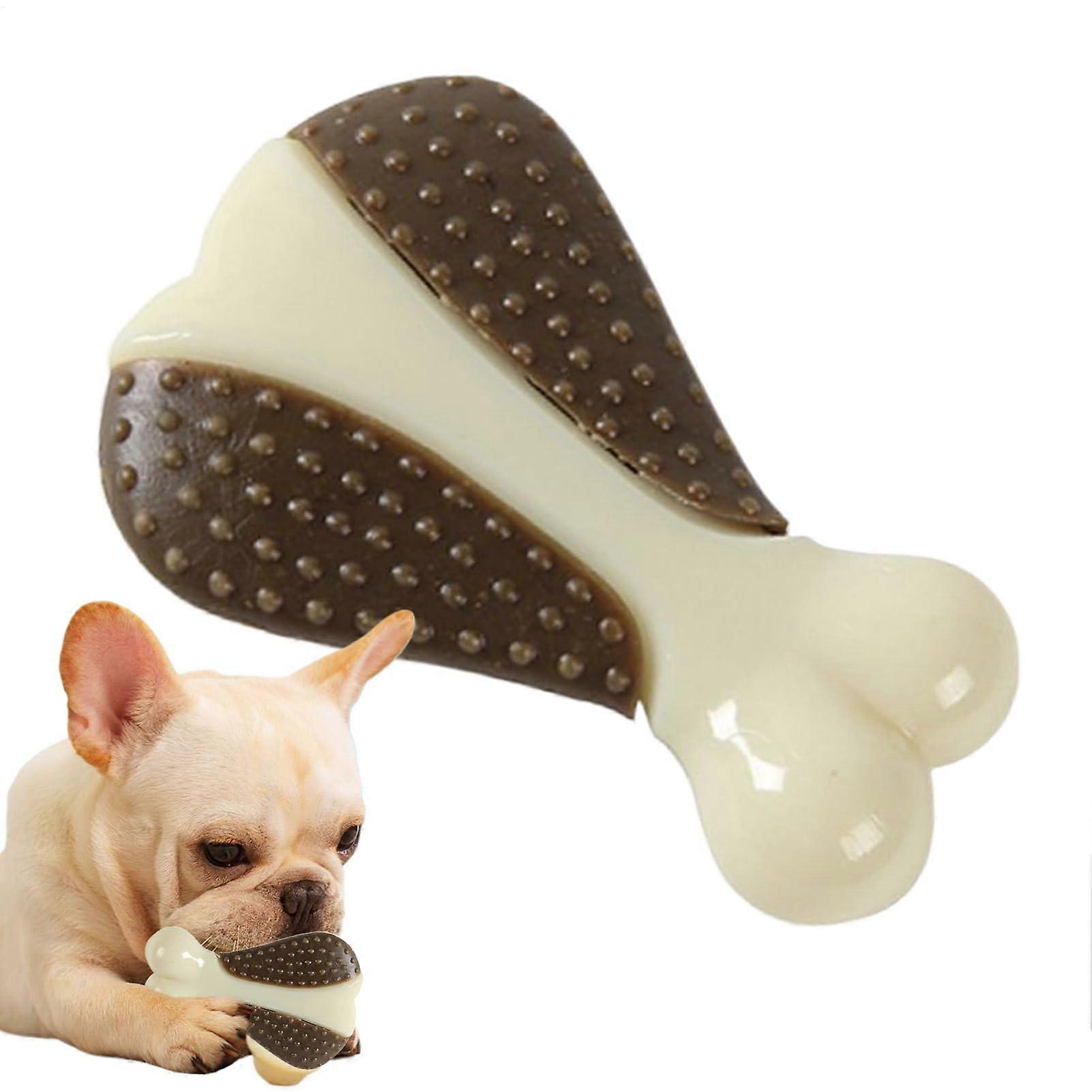 Dog Chew Toy For Aggressive Chewers Indestructible Bone With Beef Flavour For Oral Care All Breeds Brown