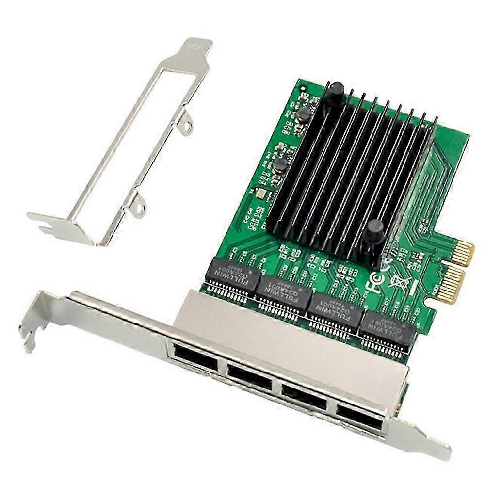 RJ-45 Gigabit Ethernet Server Adapter with 4 Ports and PCI-E X1 Interface