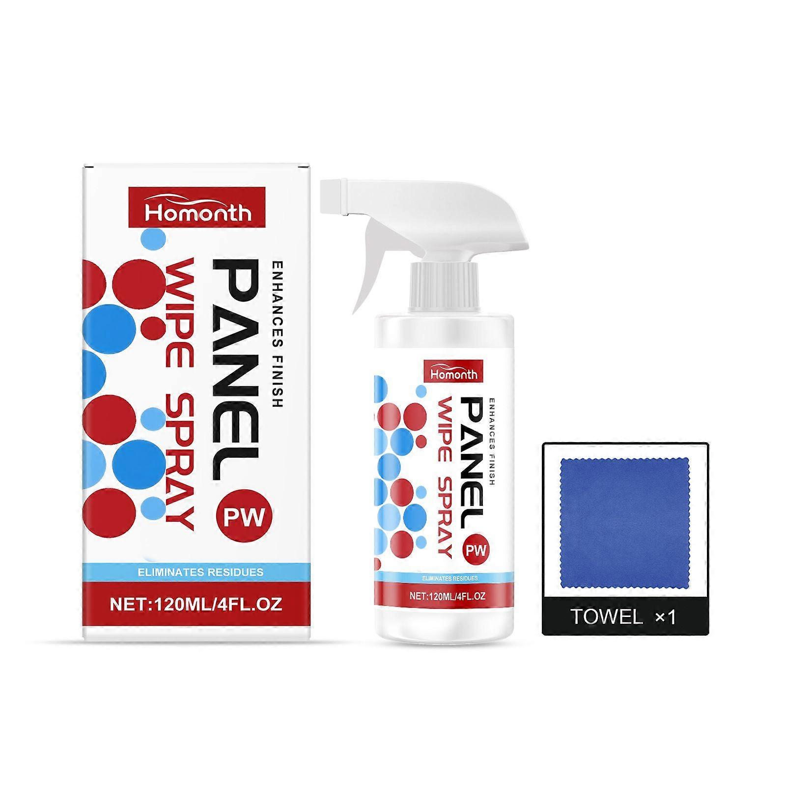 Panel Wipe Spray 120ML with Microfiber Towel - Enhances Finish, Eliminates Residues for Car Paints & Trims, Preps Surface for Protection, Easy Cleanin