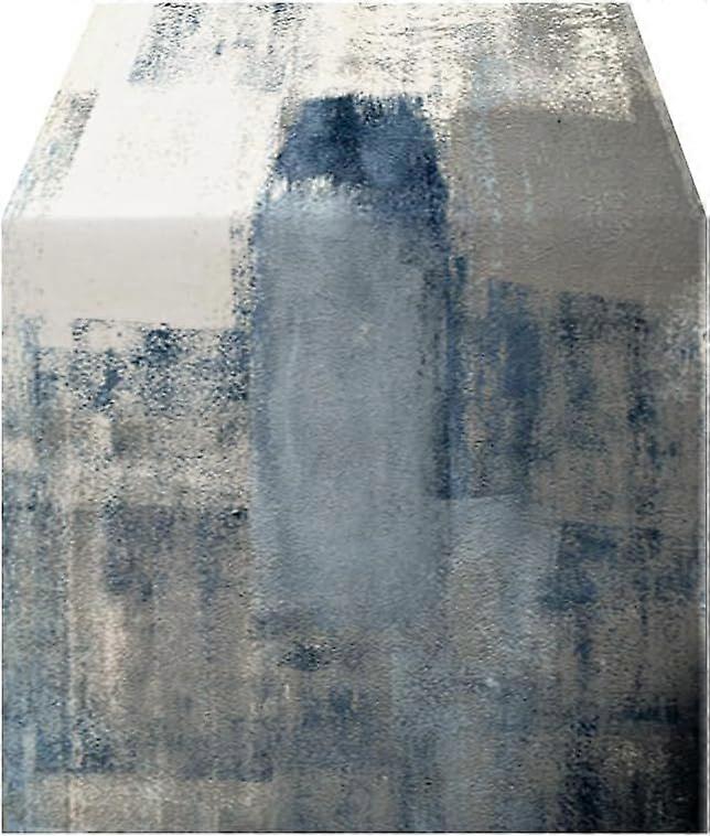 Blue and White Abstract Modern Table Runner, Art Rustic Kitchen Dining Table