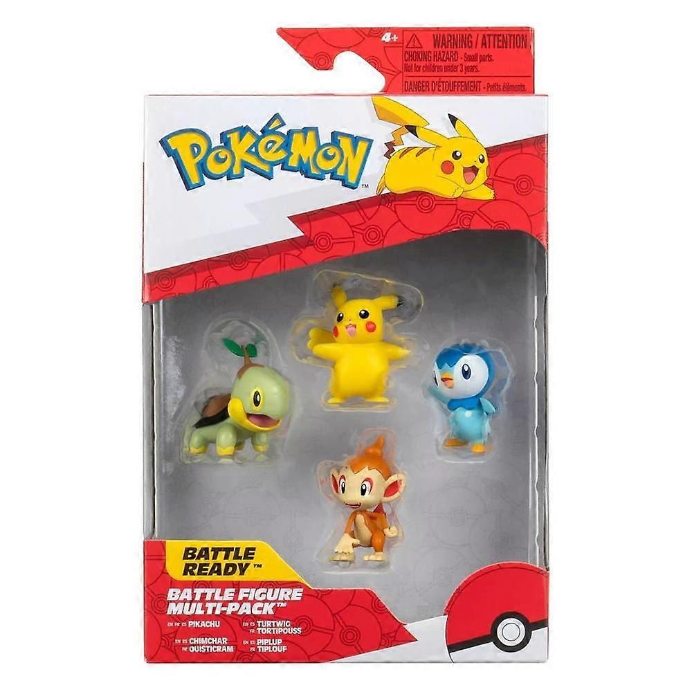 Pokemon PKW Battle Figure 4Pk 2In Figures Pikachu Female Chimchar Turtwig Piplup