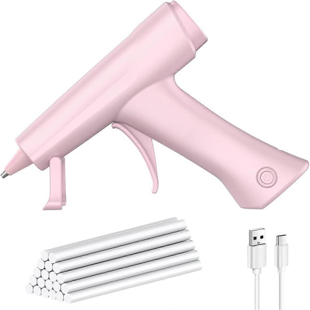 Cordless Hot Glue ,Type-C Rechargeable 2600mAh Battery Powered, Ideal for School Crafts DIY, with 20