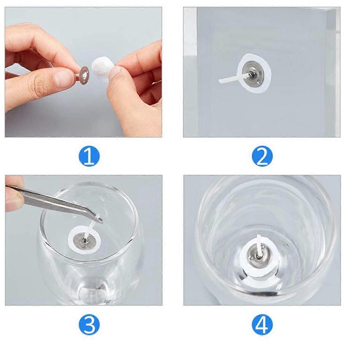 2X Candle DIY Tools Set, 1 Roll 200Ft/61M Cotton Candle Wick Core with 200 Pcs Candle Wick Sustainer