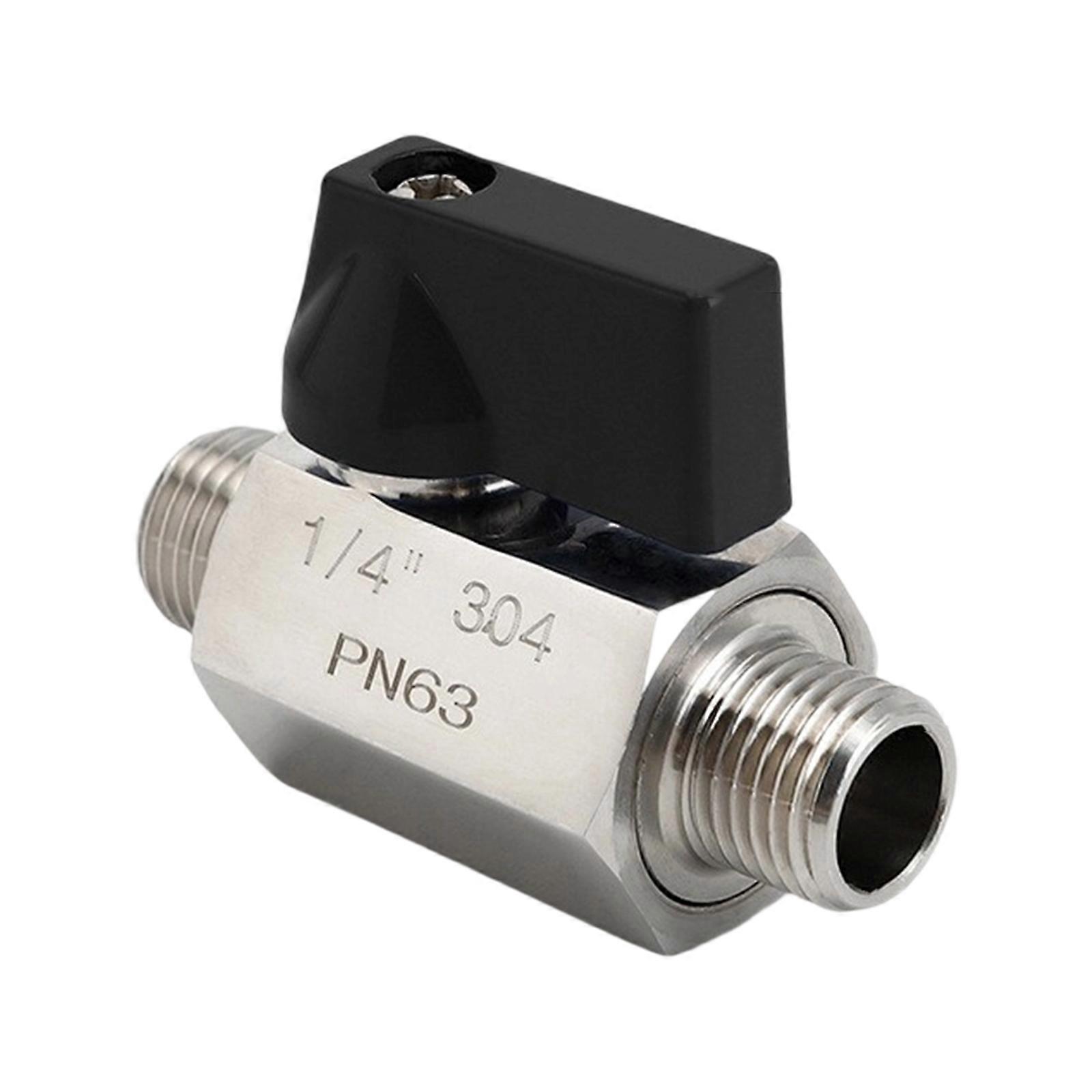 Multipurpose Temperature Resistant 304 Stainless Steel 1/4" Miniature Ball Valves Compact Size Threaded End Connection Multicolor