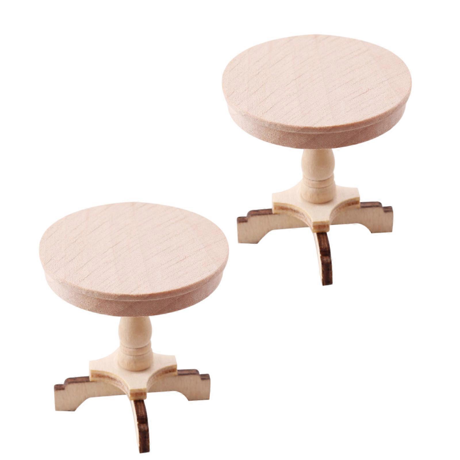 Compact Round Side Table Strong Natural Timber Ideal For Model Arrangements Multicolor