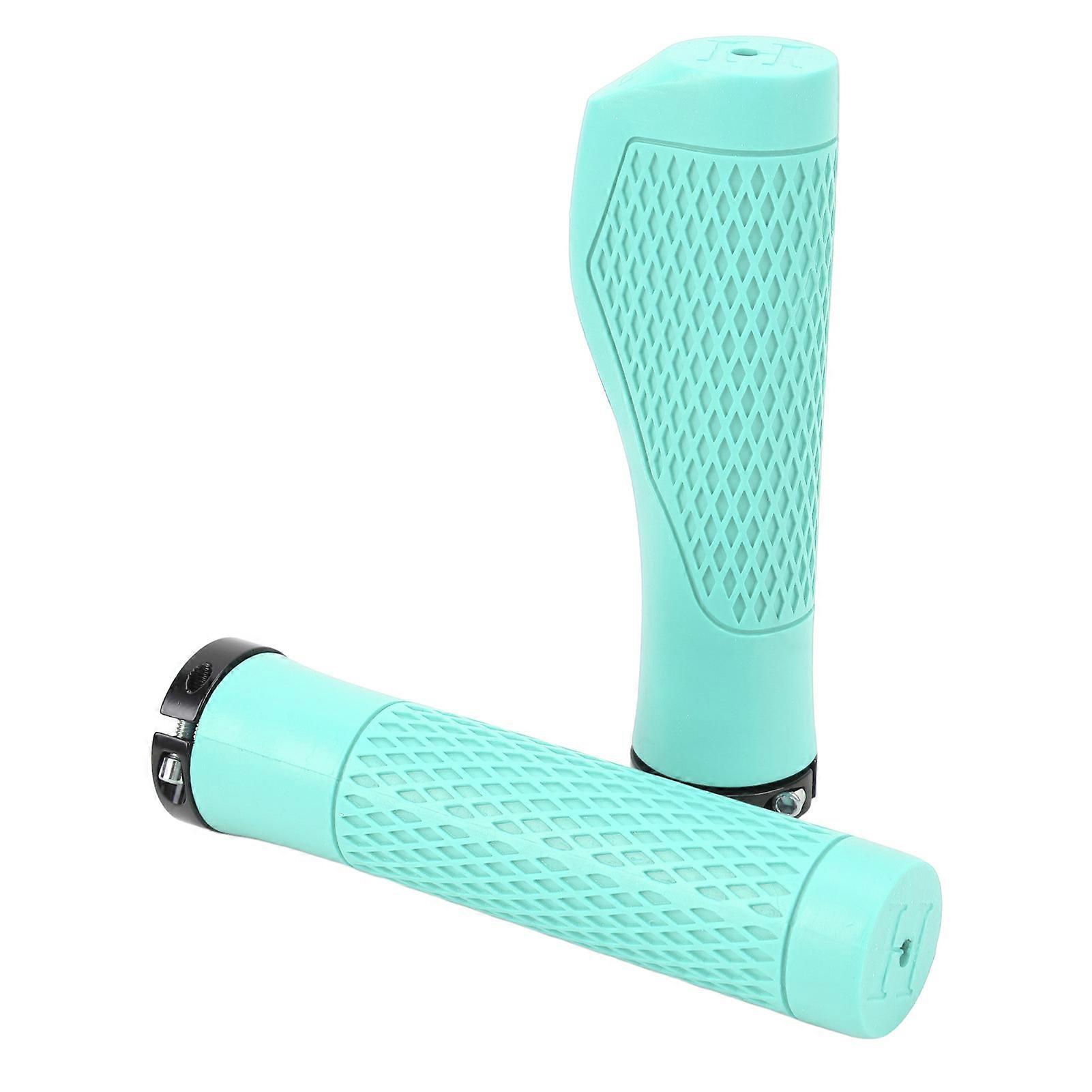 Paire de poignées de guidon de cyclisme en caoutchouc bleu vert de 135 mm 22,2 mm
