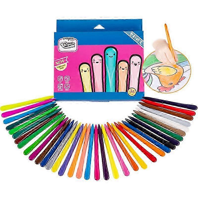 36 Colors Triangle Crayons Washable and Non Toxic Children Painting...
