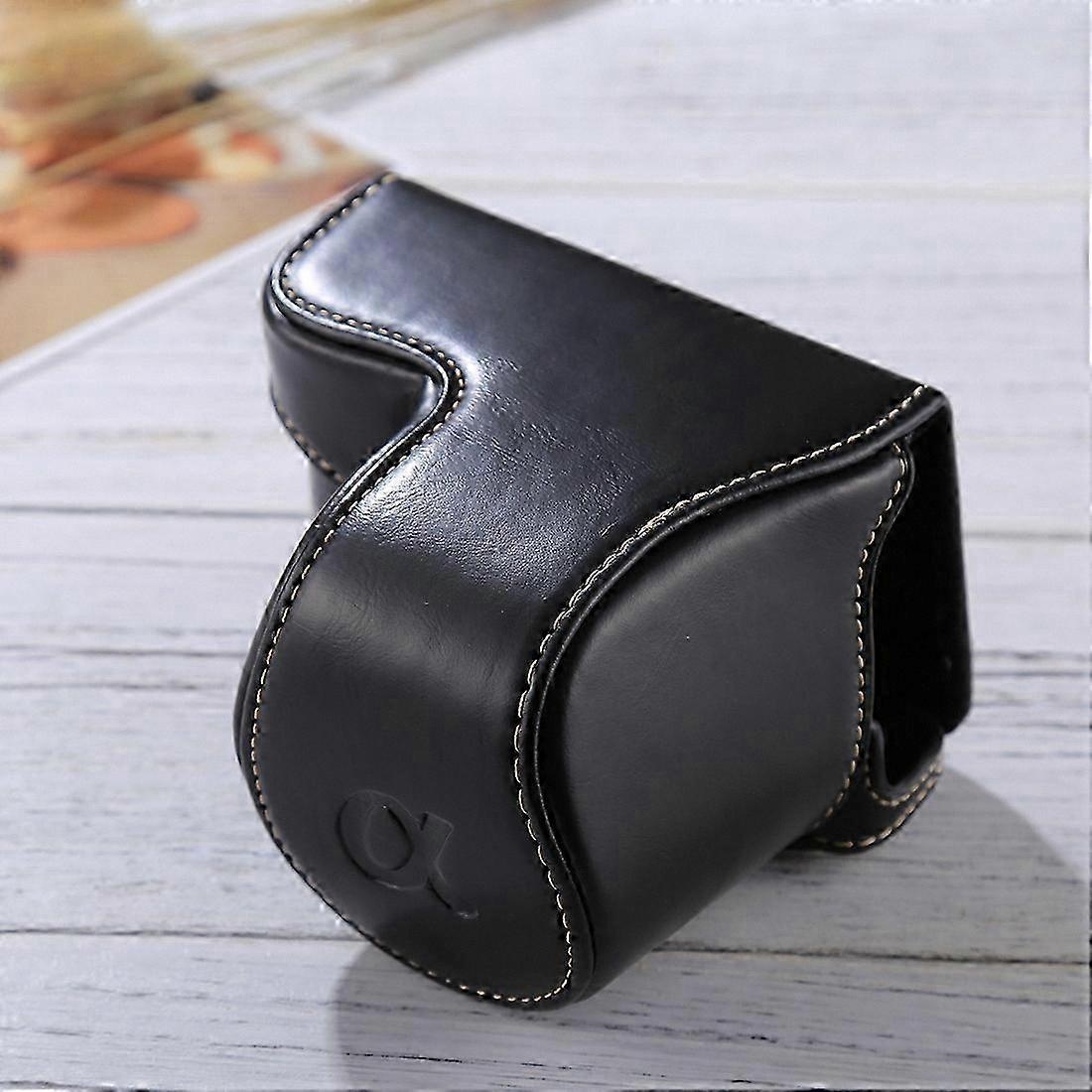 Camera Case with Strap for A5100 A5000 NEX-3N - Full Body Protective Cover Bag in PU Leather