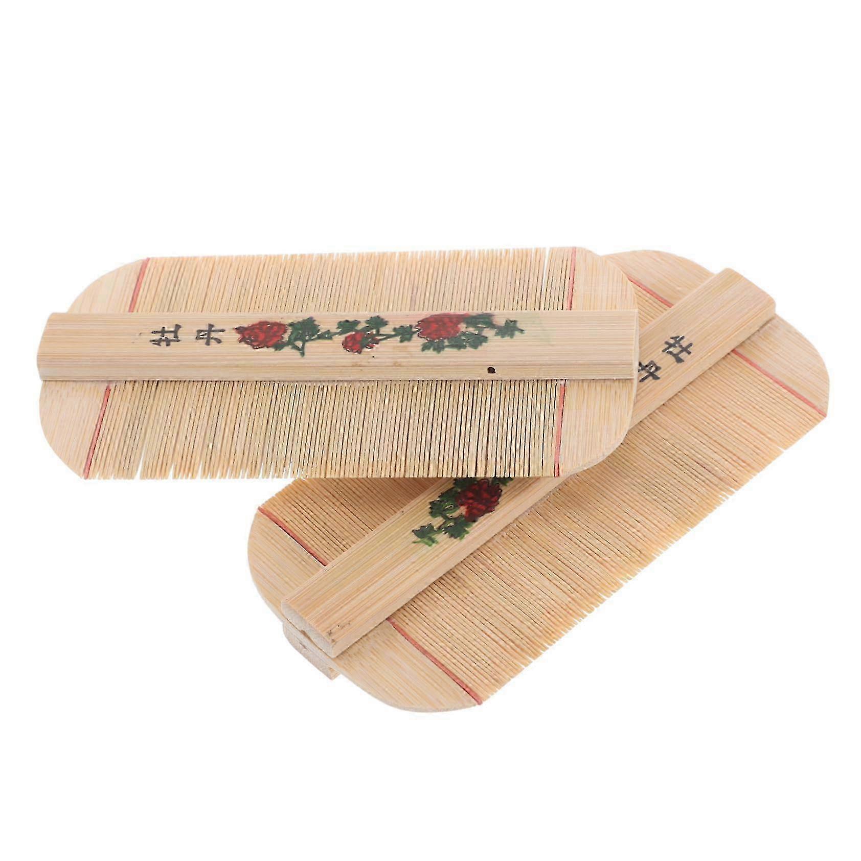Double-Sided Pet Comb with FineTooth Bamboo for Dandruff Control