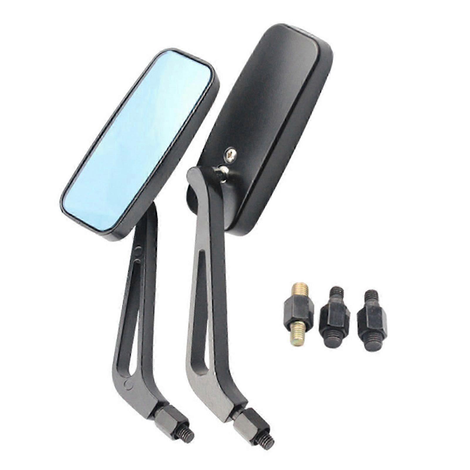 Rectangular motorcycle mirror 2pcs universal handlebar aluminum alloy