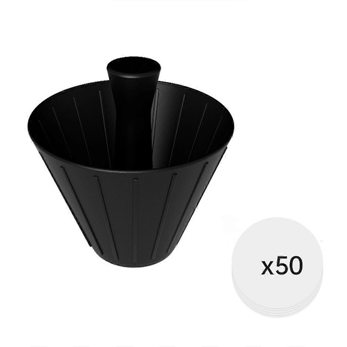 Origami Cone Design Coffee Filter Cup Reusable Hand Brewed Coffee Dripper Strainer with 155mm Filter Paper Black