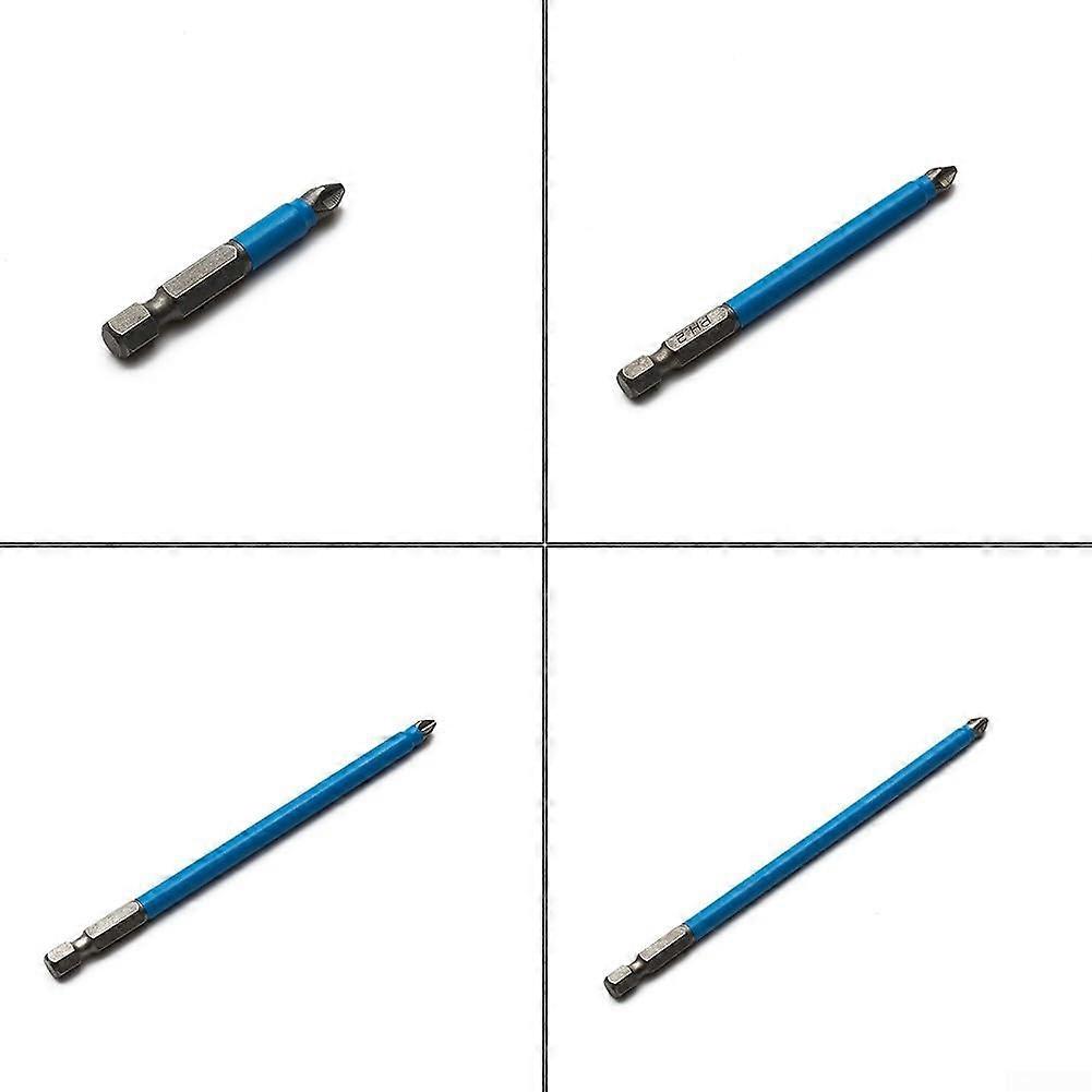 Hex Shank Screwdriver Bits Set of 4 NonSlip Magnetic PH2 Phillips 2 for Easy Handling