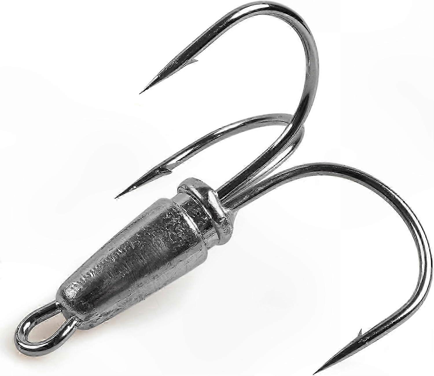 Weighted Treble Hooks for Fishing, 6-Pack Large Snagging Hooks for Saltwater and Freshwater Use