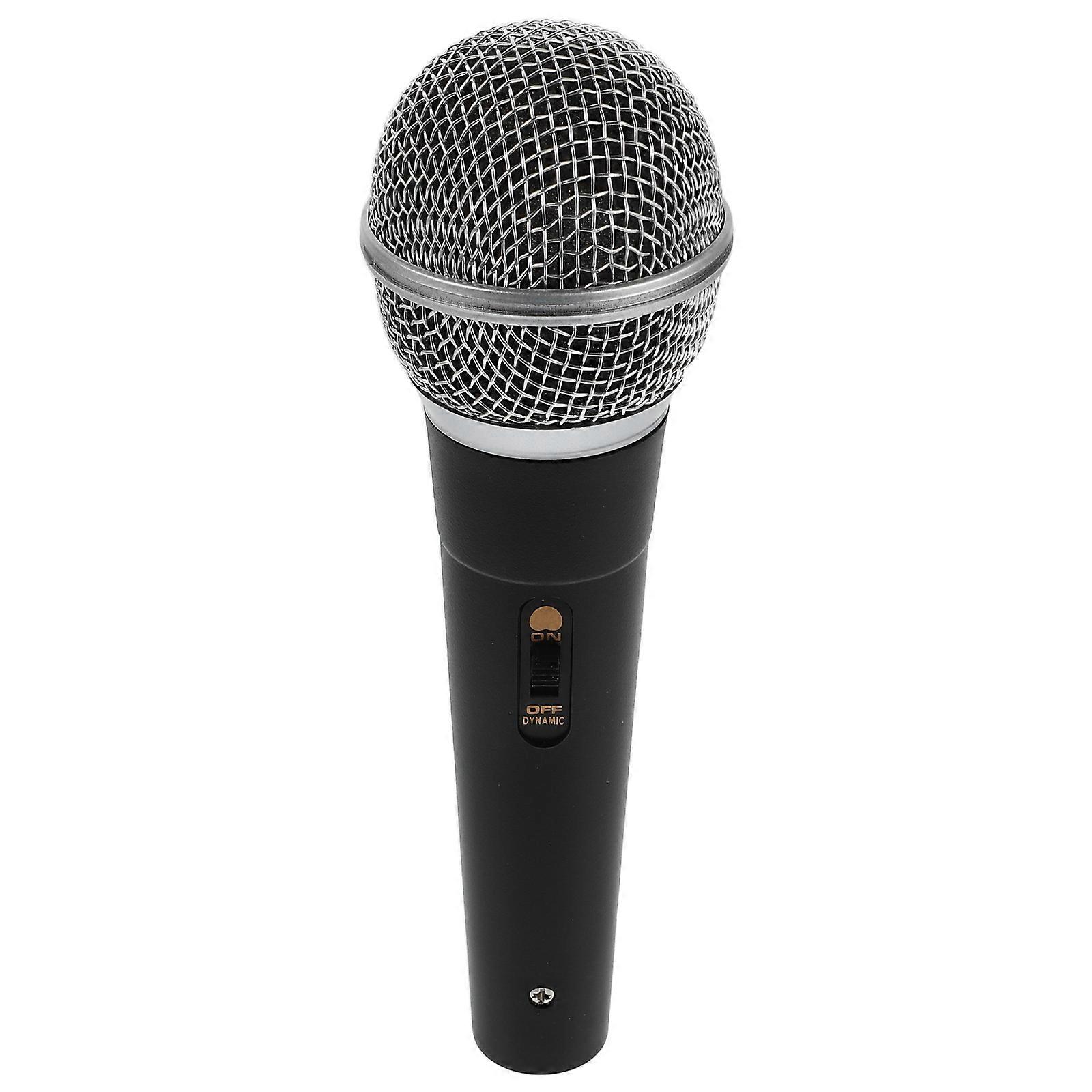 Microphone Prop Play Plastic Toy For Children Retro Professional Appearance Realistic Simulation Role Play 1Pcs