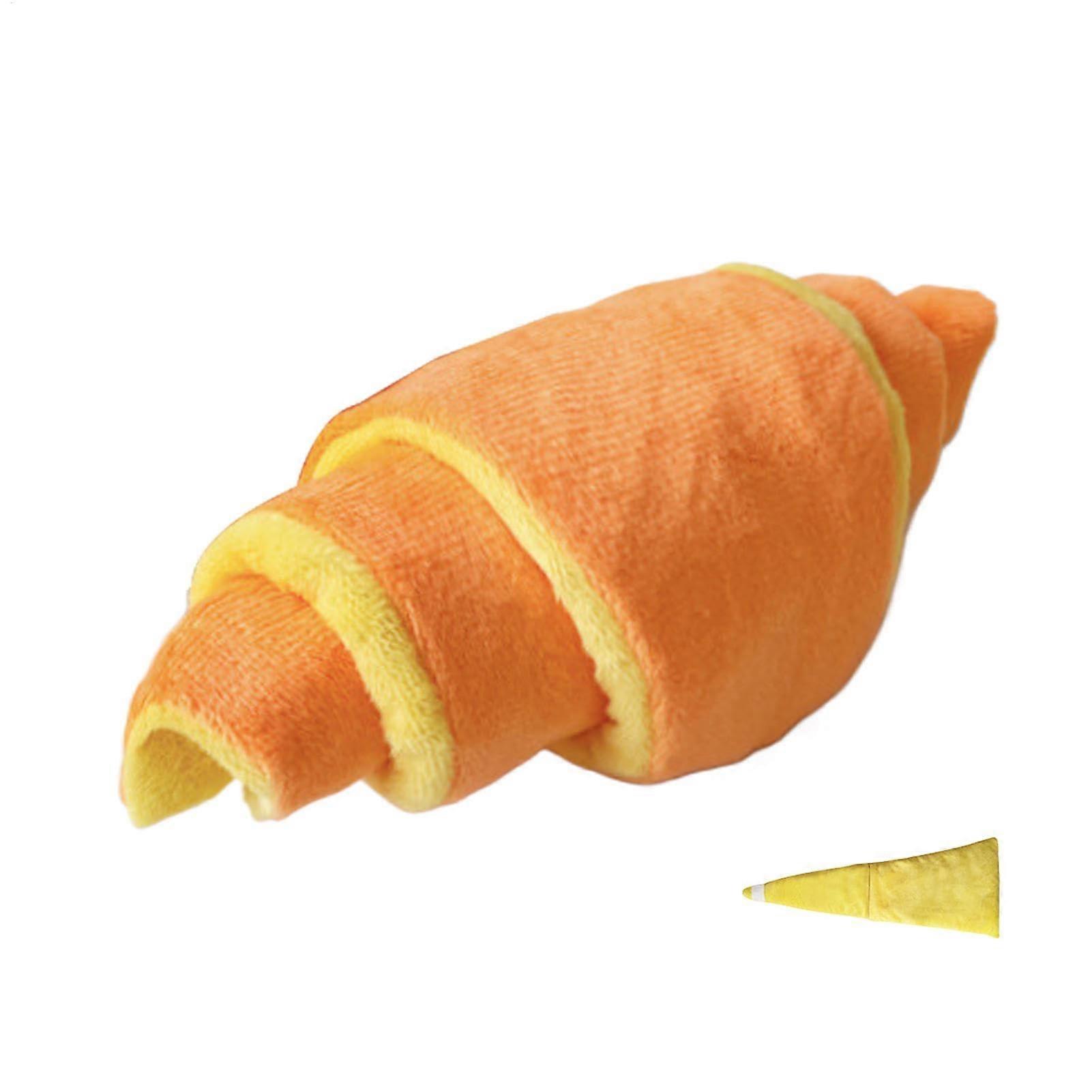 Dog Chew Toys Soft Puppy Enrichment Plush Croissant-Shaped Interactive Dolls For Indoor Or Outdoor Use