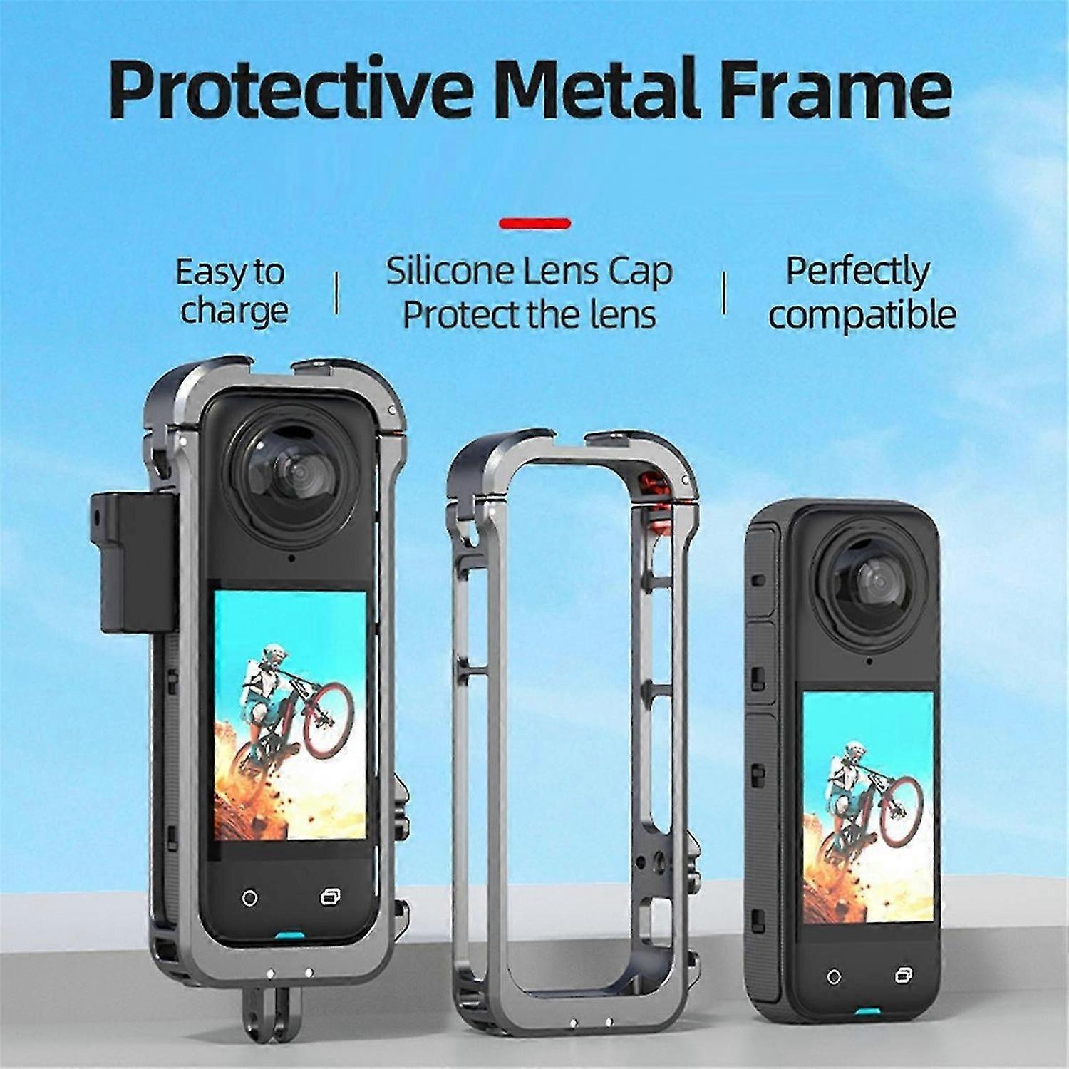 Metal Frame Cage With Silicone Lens Guards Cap
