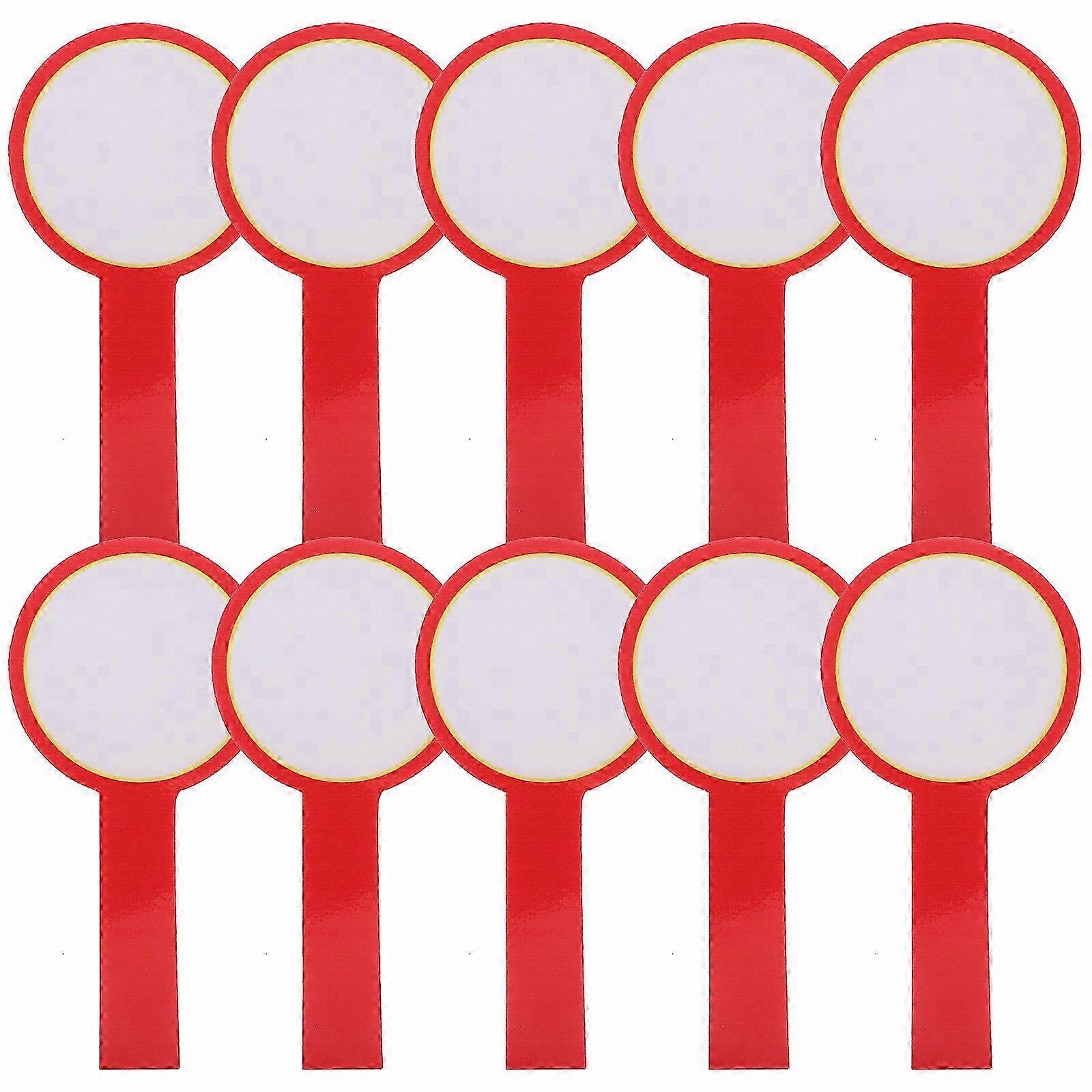 10 Pack Dry Erase Paddles Reusable Handheld Answer Boards for Classroom or Office Use
