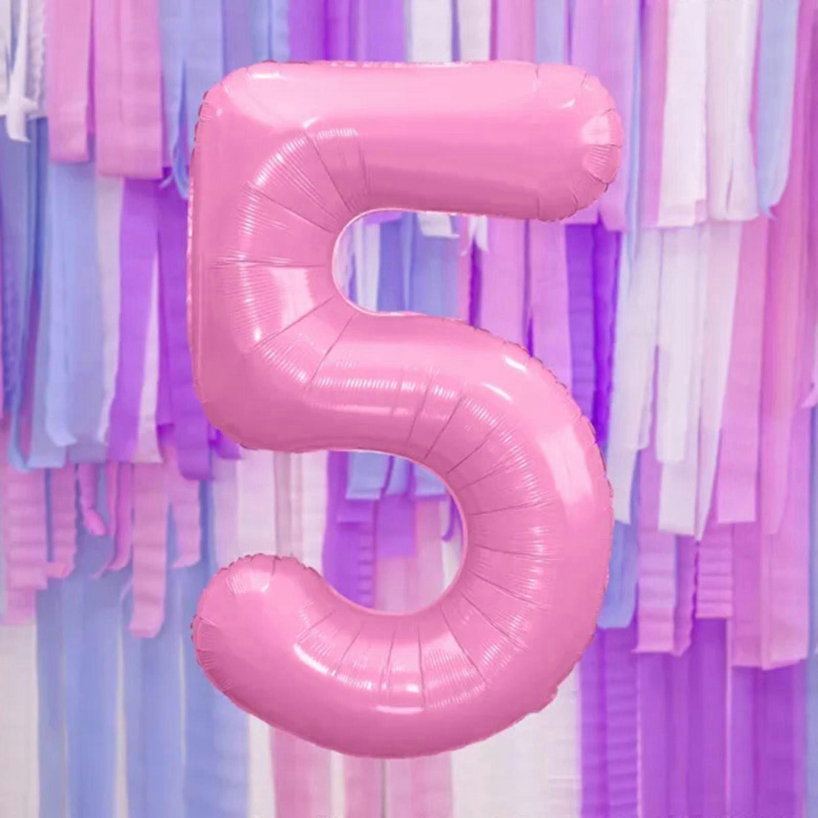 Large Pink Number 5 Balloon