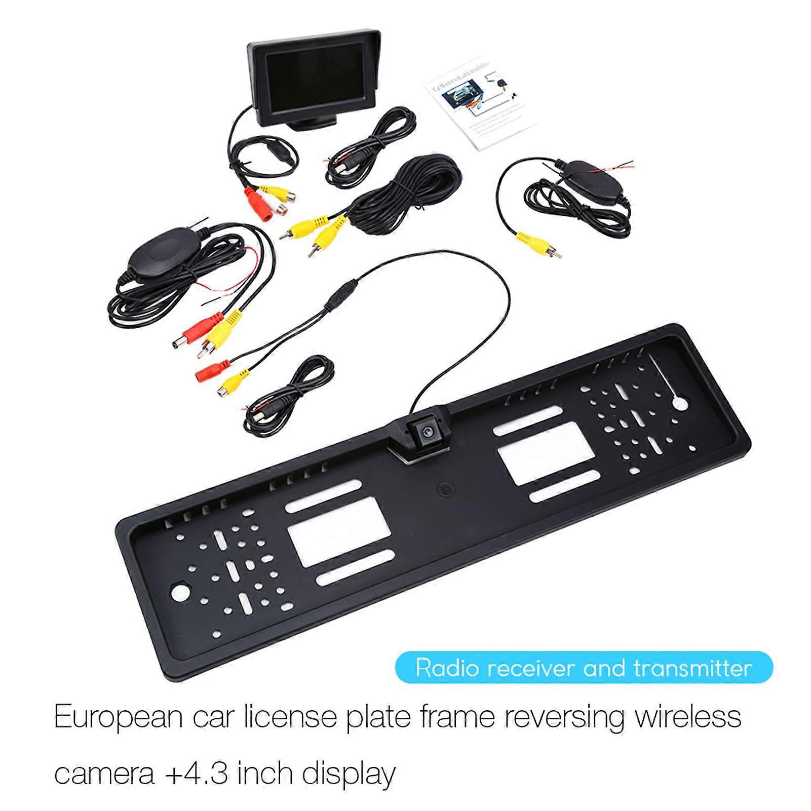 Trådlös backkamera Kamera Bil Nummerskylt 170 grader 4.3 TFT Bilmonitor