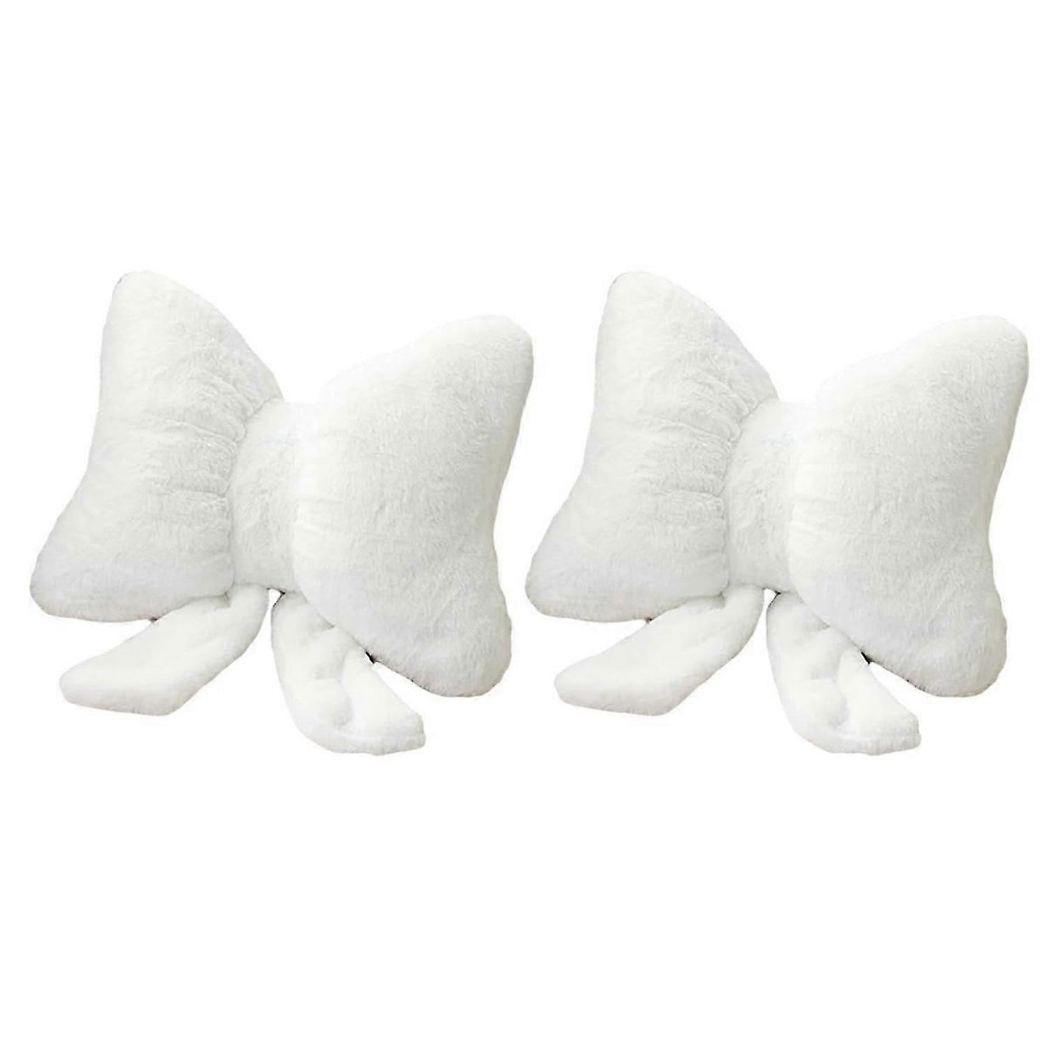 Bow pillow bow shape pillow, soft bow waist pillow,white