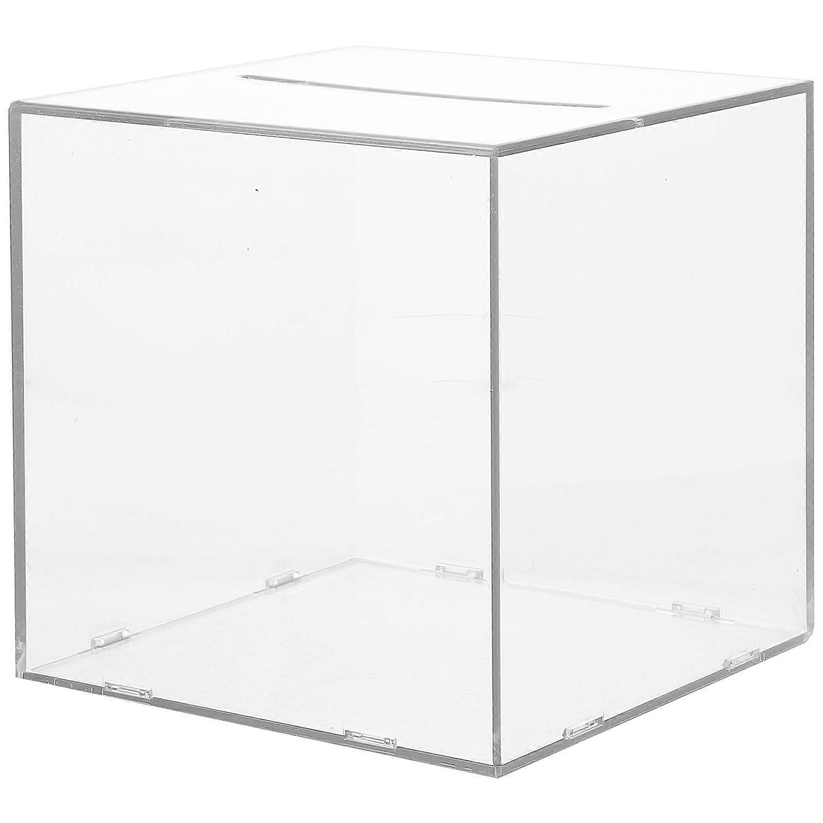 Desktop Coin Container Transparent Piggy Bank for Daily Use Acrylic 2Pcs