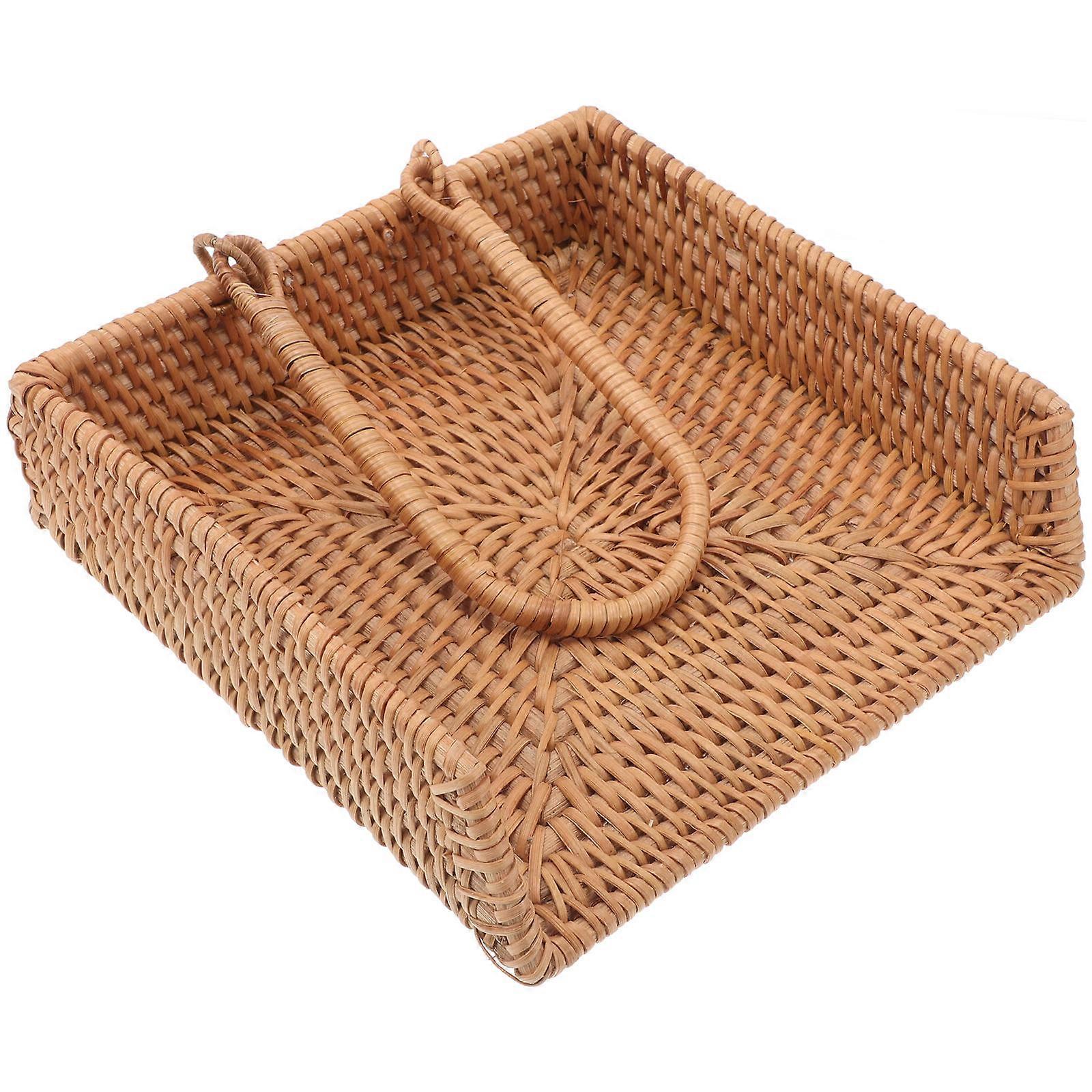Rattan Napkin Holder Rustic Tissue Storage Box for Kitchen
