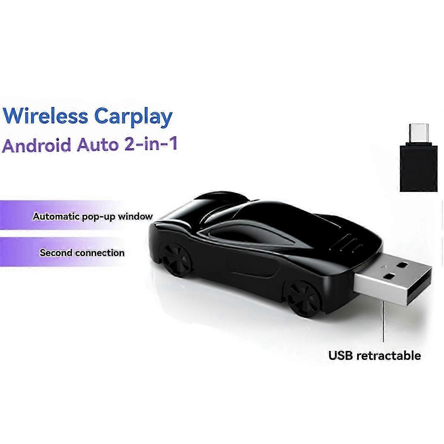 Wireless Carplay Android Auto Adapter 2 in 1 USB Type C Wireless