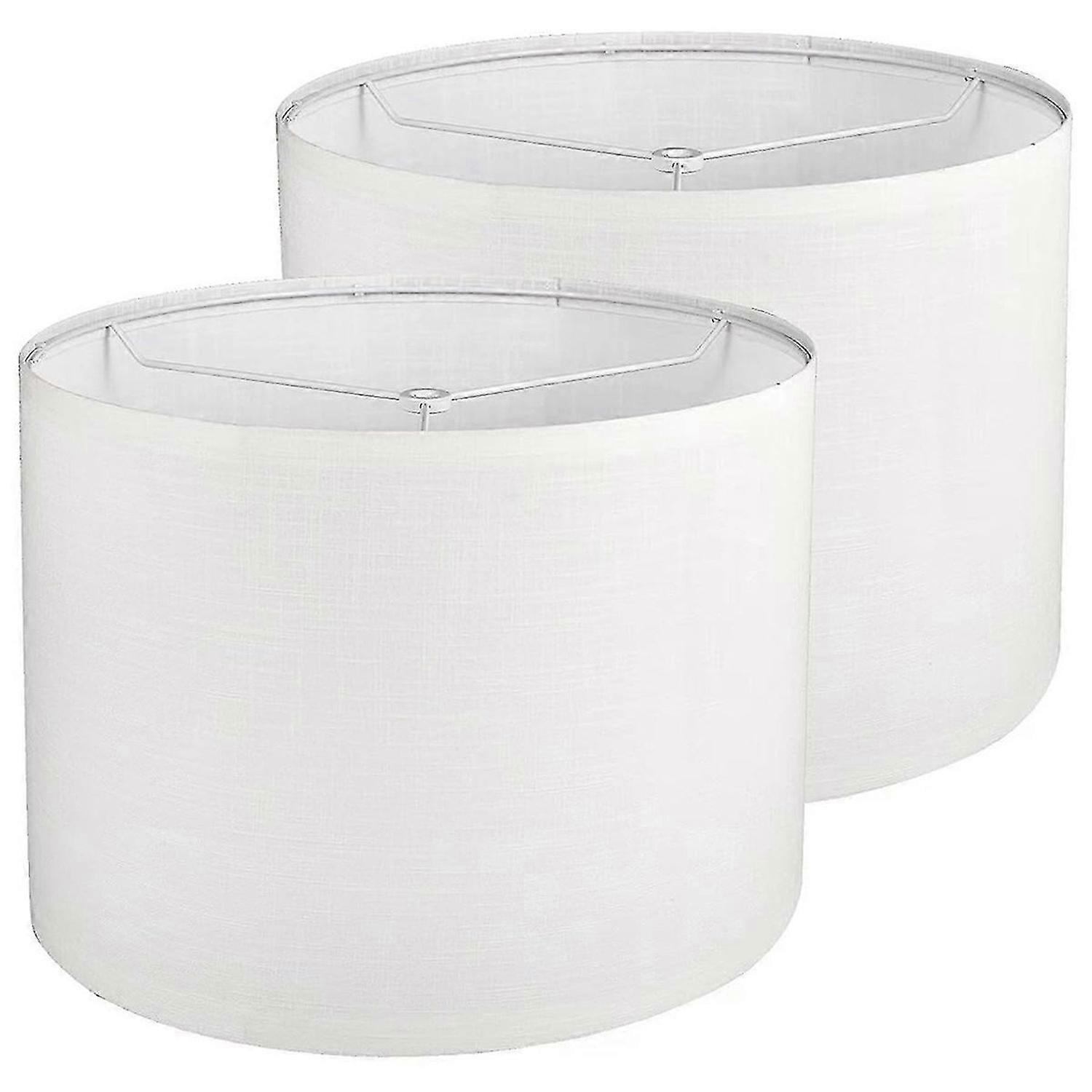 2Pcs D Lampshade, Lamp Shades for Table Lamp Floor Lamp, White Lamp Shades, Easy Assembly Replace